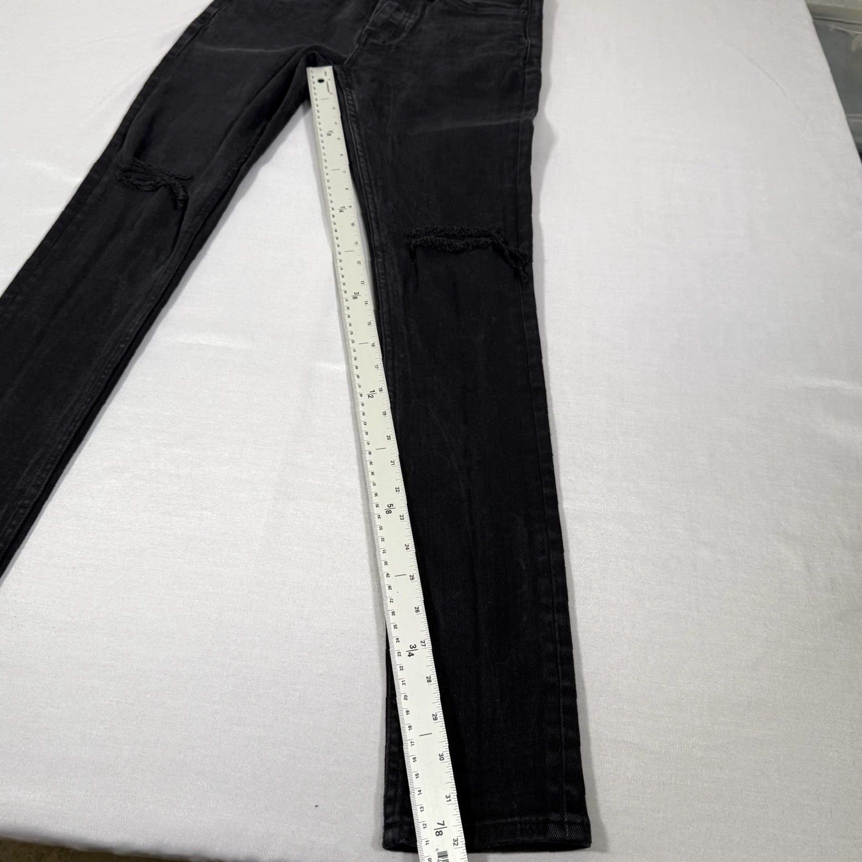 Ksubi VINTAGE Ksubi Jeans Mens 30x32 Van Winkle Ace Black Slice Skinny Distressed Denim Pants Size US 30 / EU 46 - 6 Thumbnail