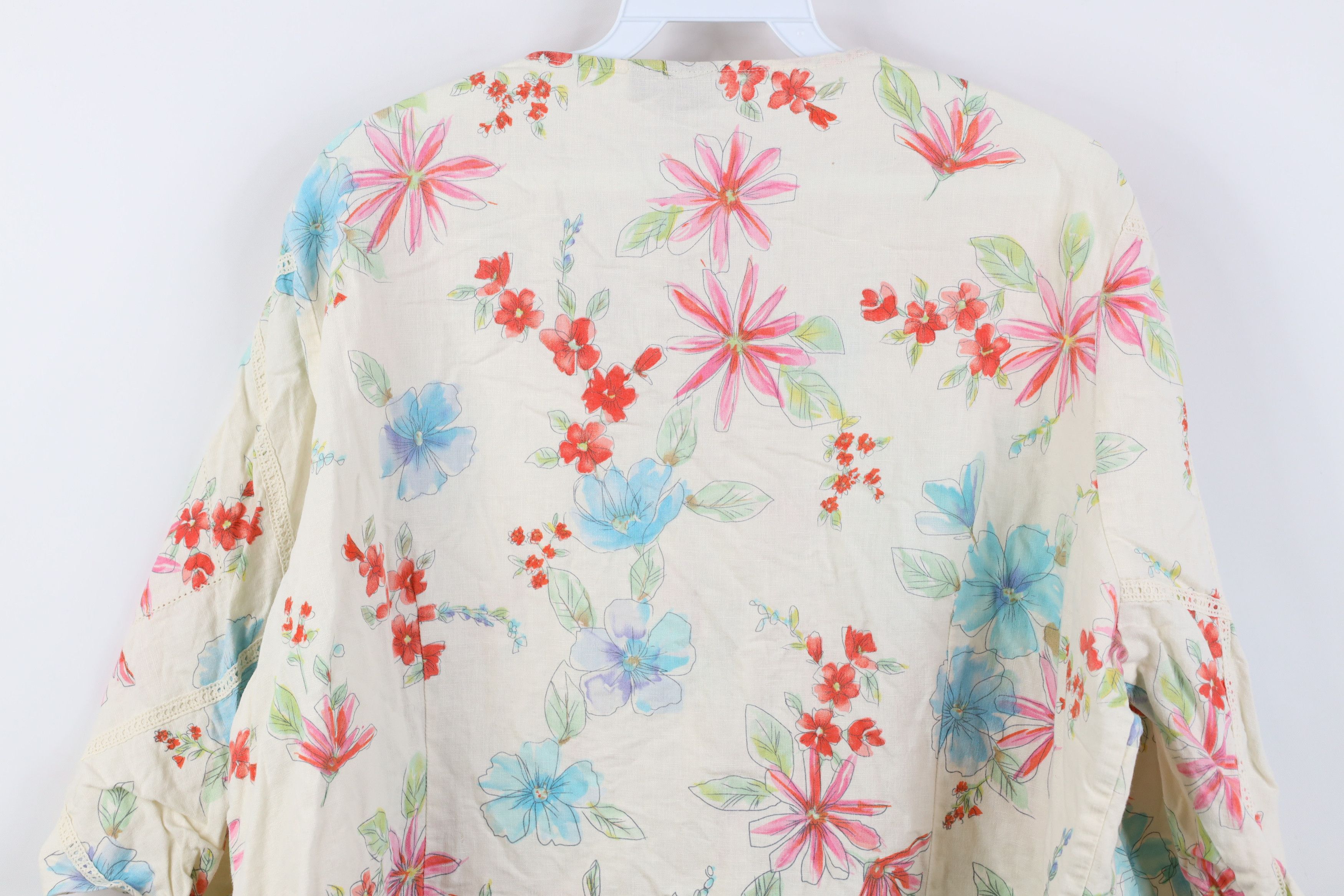 Vintage Vintage 90s Y2K Streetwear Flared Sleeve Flower Button Shirt Size XXL / US 16-18 / IT 52-54 - 13 Thumbnail