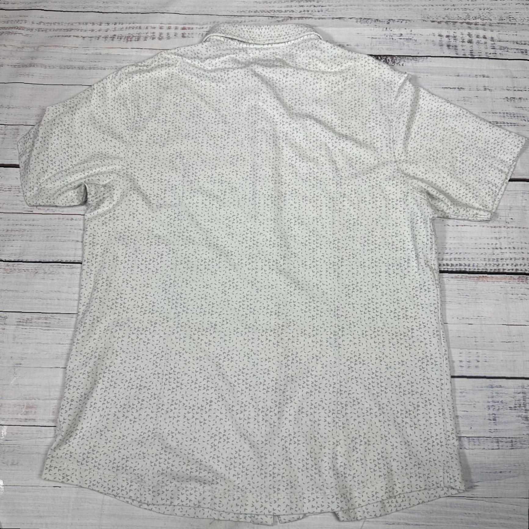 Vintage Linksoul Women's Greenish Gray Shirt Short Sleeve Button Up Cotton Blend Sz M Size M / US 6-8 / IT 42-44 - 3 Thumbnail
