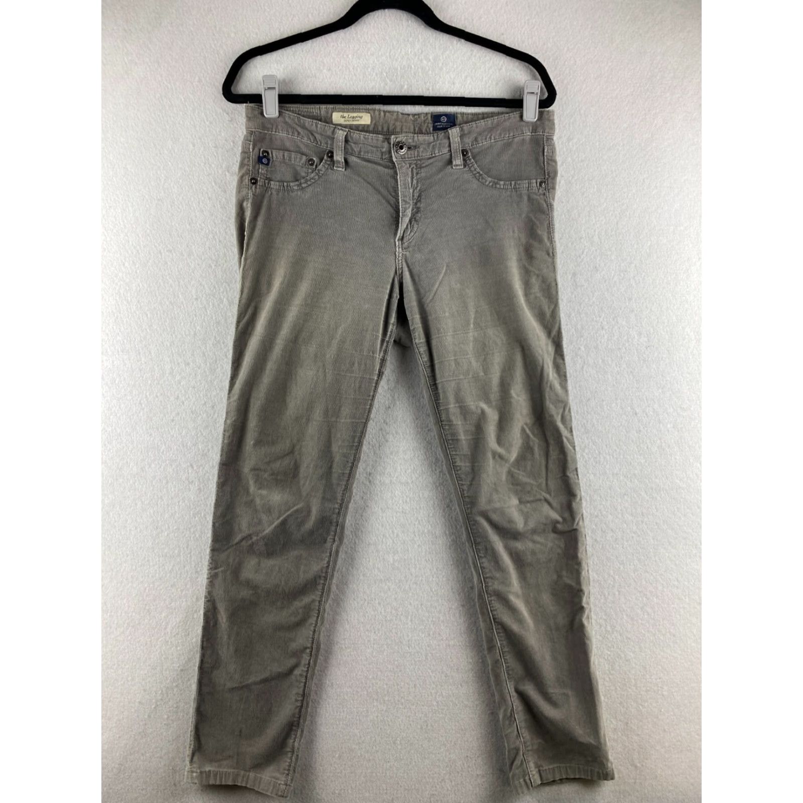 Vintage AG Adriano Goldschmeid Pants Womens 31 Gray Corduroy The Legging Super Skinny Size 24" / US 00 / IT 34 - 2 Thumbnail