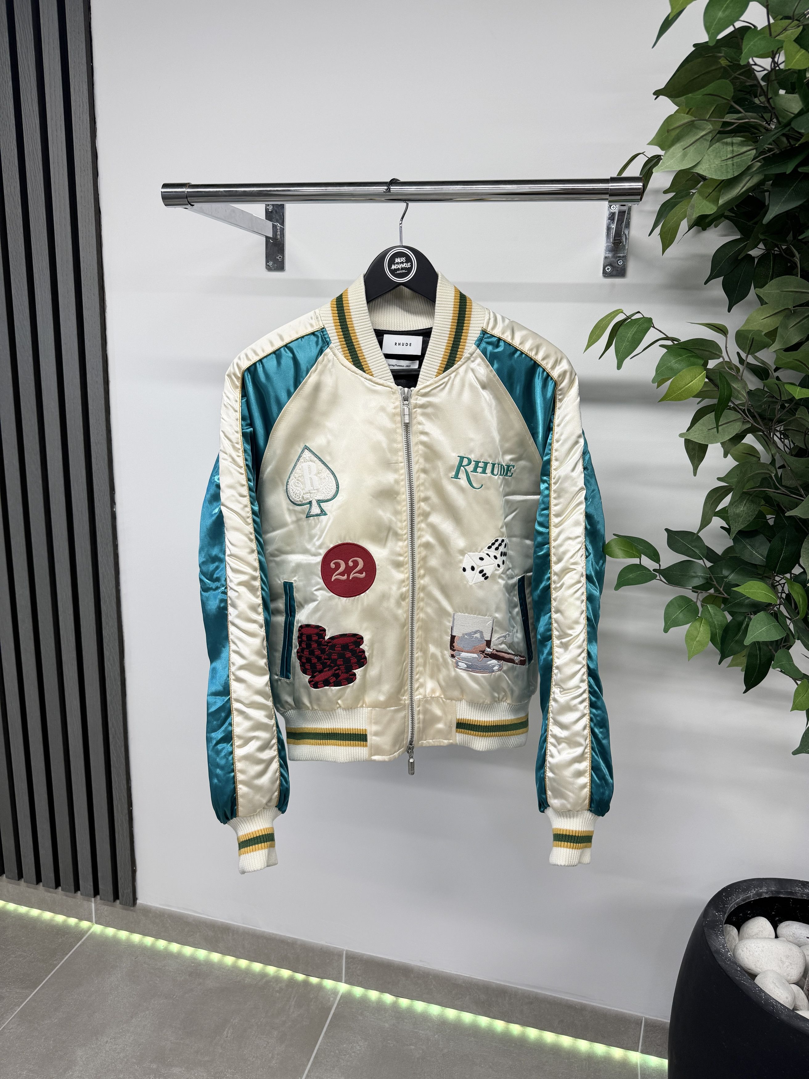Rhude Rhude Smoking Bomber Jacket In White & Multi RRP £1620 Size US S / EU 44-46 / 1 - 1 Thumbnail