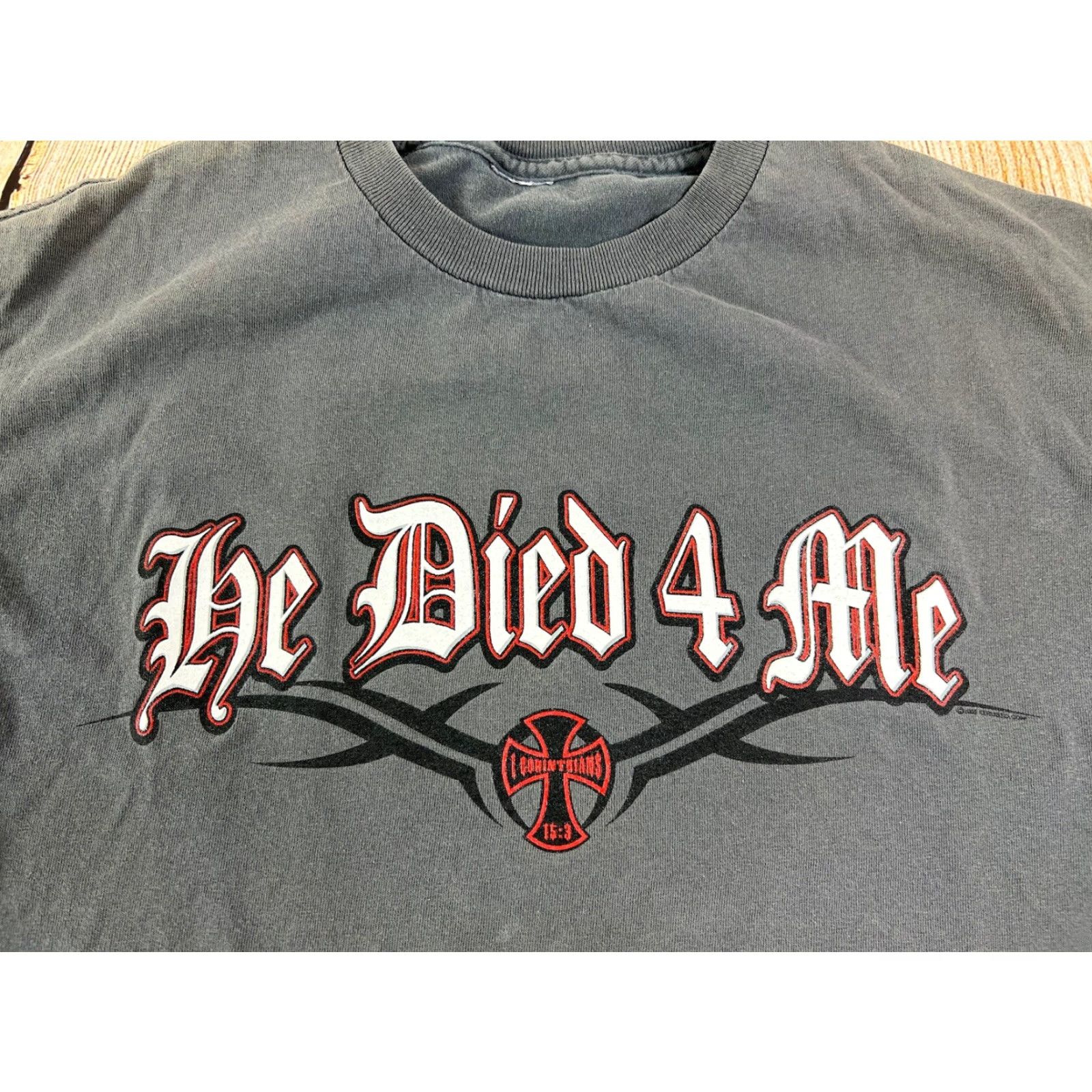 Alife Y2K Jesus Biker Choppers Parody Gray T Shirt Medium Mens Humor 4 Life He Died 4 Me Christ 4 Life Size US M / EU 48-50 / 2 - 5 Thumbnail