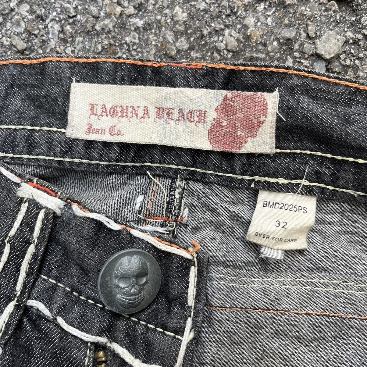 Japanese Brand Laguna Beach Jeans Fat Stitch Rare Skulls Pants Vintage Y2K Size US 32 / EU 48 - 8 Thumbnail