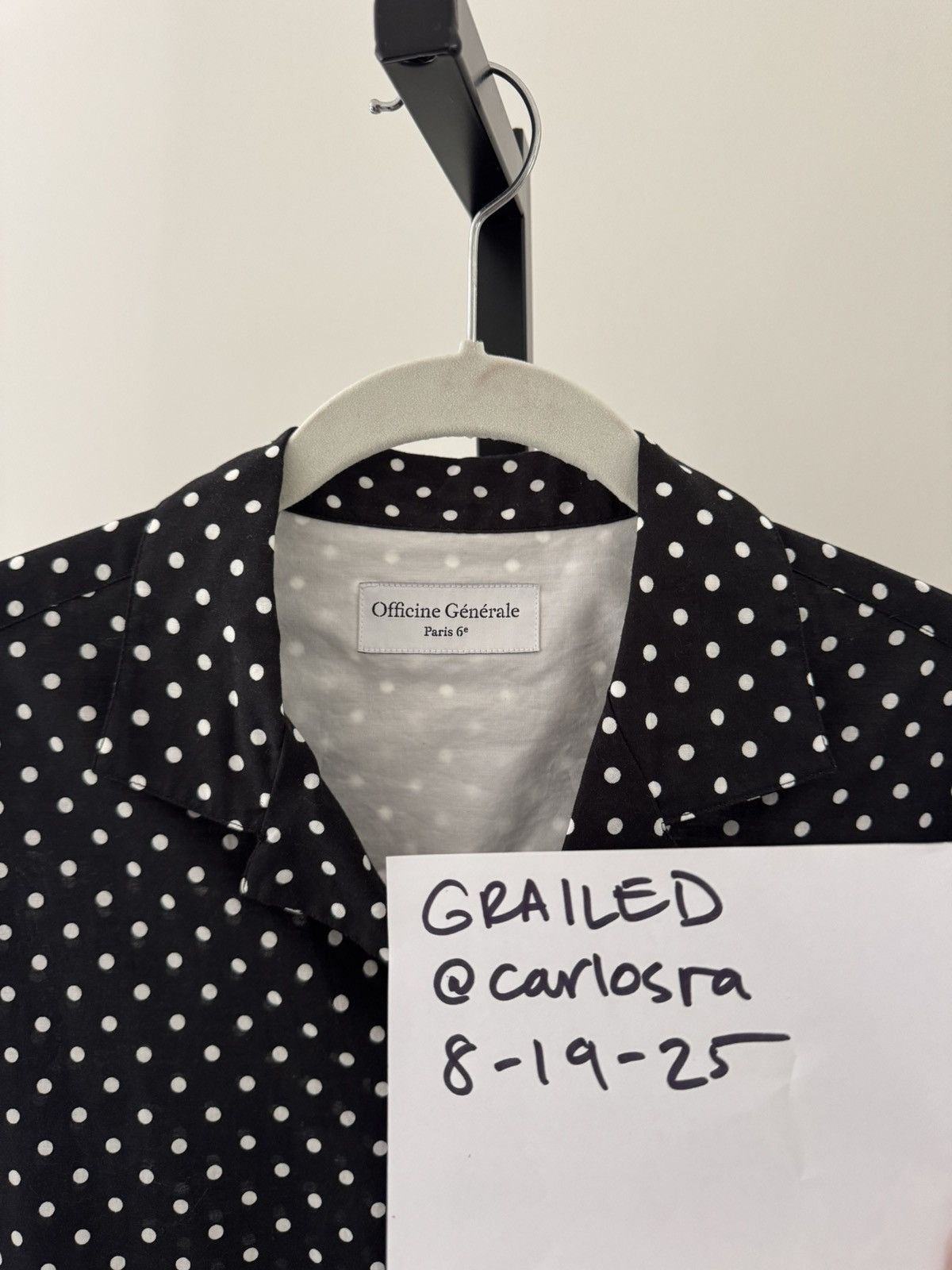 Officine Generale Officine Generale black and white Dario shirt Size US M / EU 48-50 / 2 - 5 Thumbnail