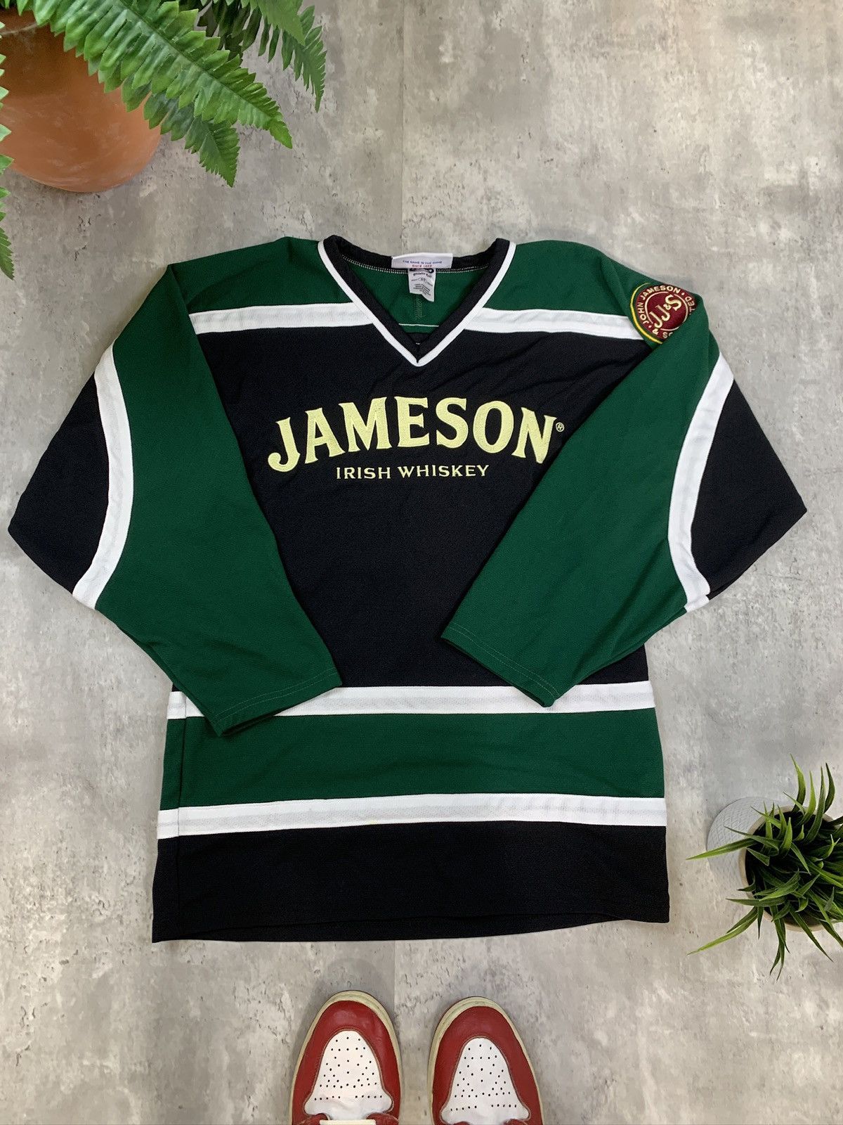 NHL Jameson Whiskey Hockey Jersey Green Black White Size US S / EU 44-46 / 1 - 1 Thumbnail