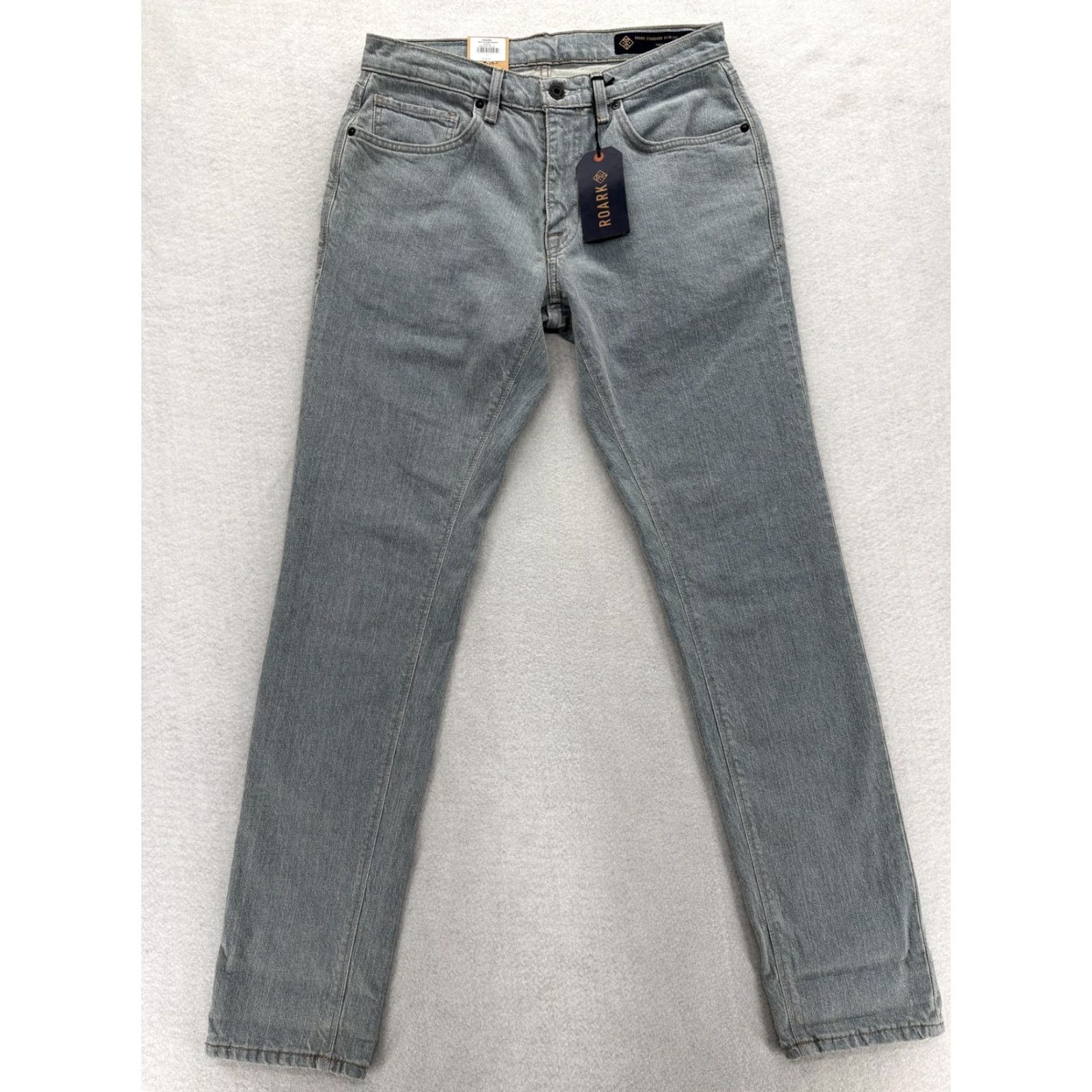 Roark Roark HWY 133 Jeans Mens 31x32 Smokey Blue Slim Straight Denim Stretch Hemp NWT Size US 31 - 2 Thumbnail