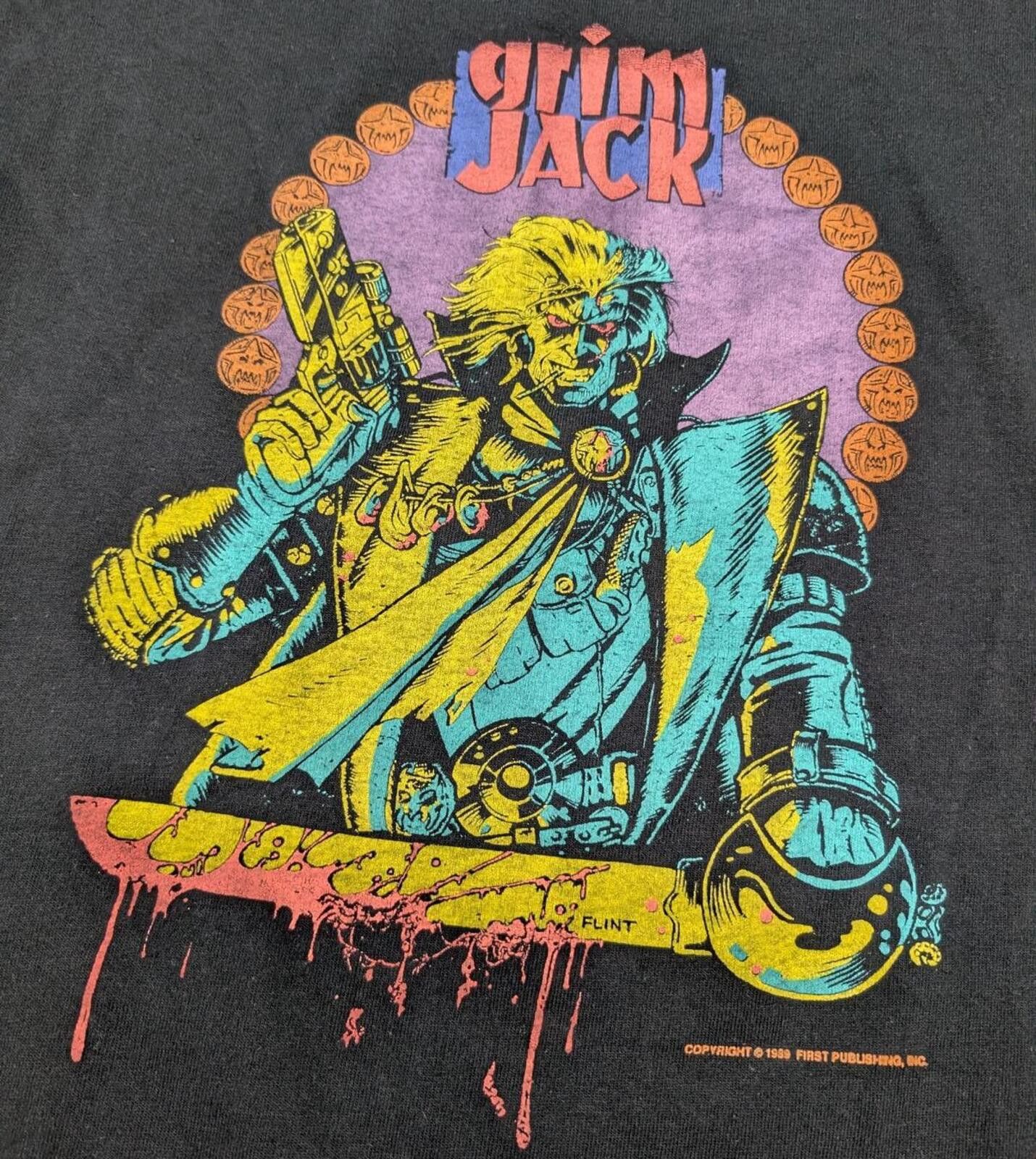 Other Vintage 80s Grim Jack Comic Graphitti Promo T-shirt Size US M / EU 48-50 / 2 - 2 Thumbnail