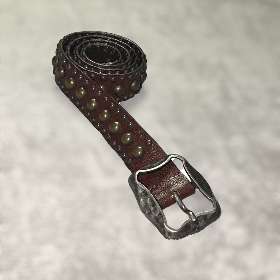 Leather Limited Edition Studded Leather Belt by Facondini Italy Size ONE SIZE - 1 Thumbnail