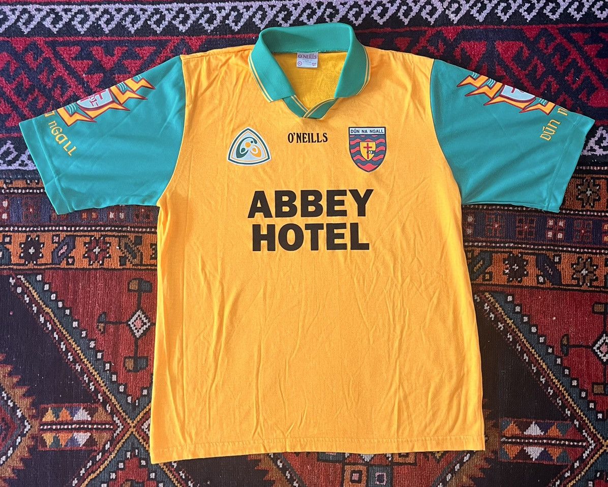 image of Oneill x Soccer Jersey VTG O’Neills Donegal Gaa Irish Football Jersey 90's - Sz. XL in Yellow, Men'