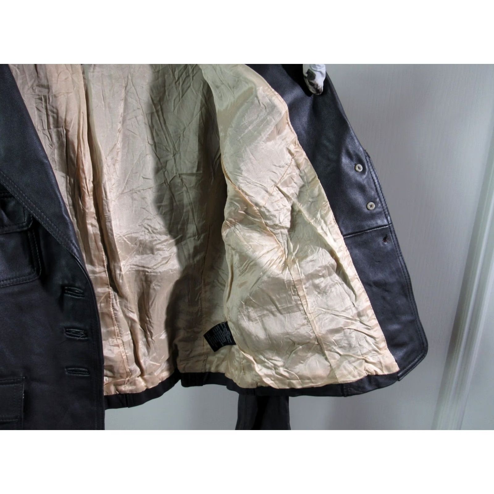 Bebe Bebe Women's Brown Leather Jacket Large Rock Punk | Pre-Owned, Pockets, Button Closure, Short Jacket, Regular Size, Fall/Spring/Summer/Winter | Women Size L / US 10 / IT 46 - 7 Thumbnail