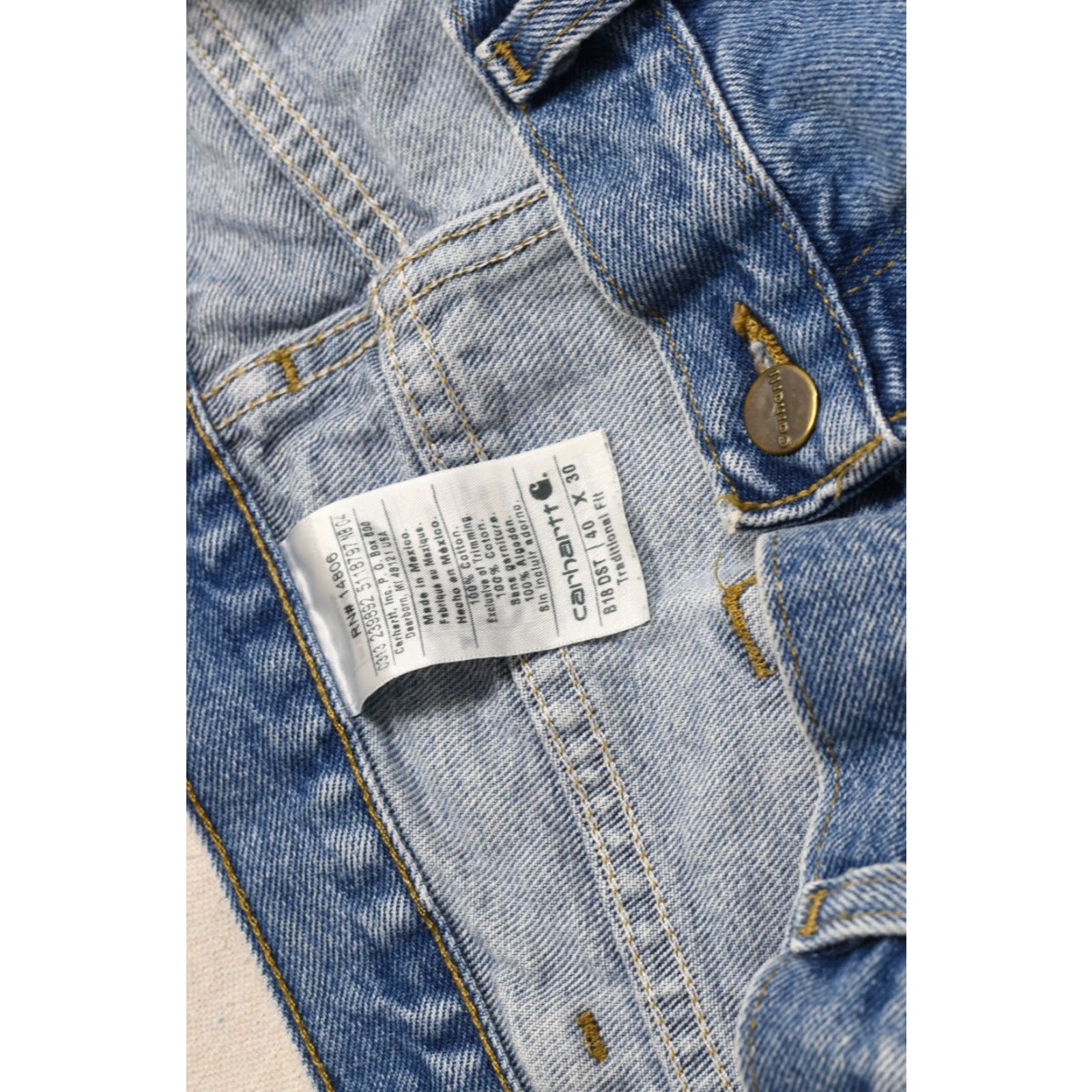 Carhartt Carhartt Jeans B18 DST Traditional Fit Men 40 x 30 Light Wash Blue Denim 5-Pocket Style Straight Size US 40 / EU 56 - 4 Thumbnail