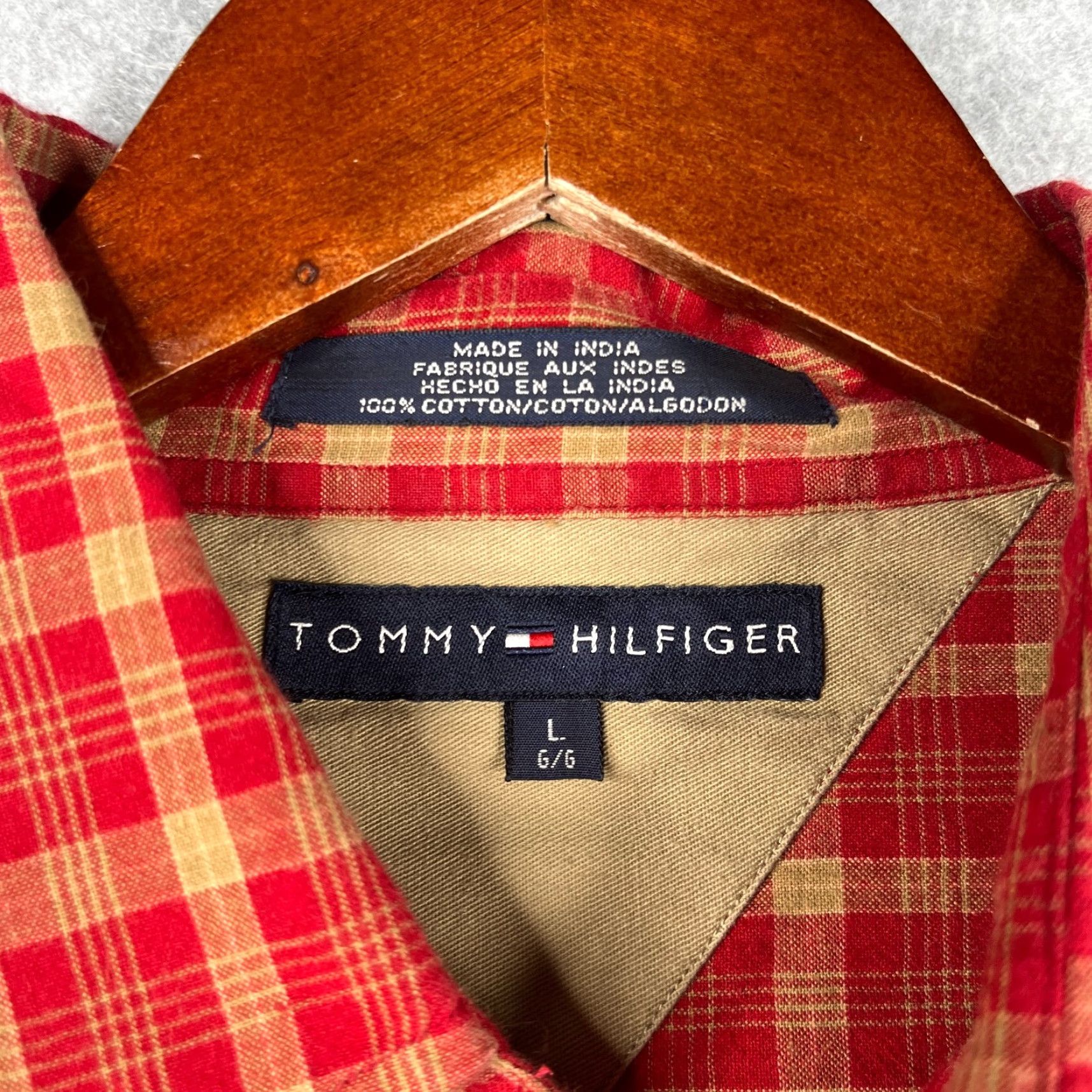 Tommy Hilfiger Tommy Hilfiger Shirt Large Red Check Embroidered Floral Button-Up Long Sleeve Size US L / EU 52-54 / 3 - 5 Thumbnail