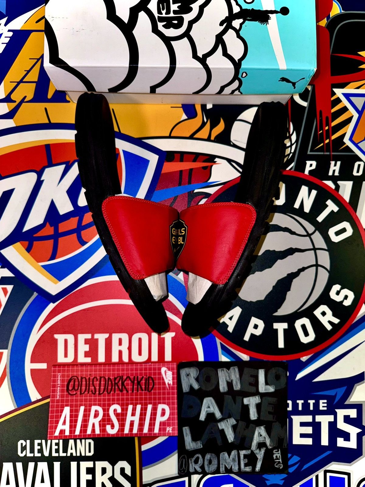 Nike Red/Black/Game Royal Nike EYBL Benassi Slides (749833-006) Size US 11 / EU 44 - 4 Thumbnail