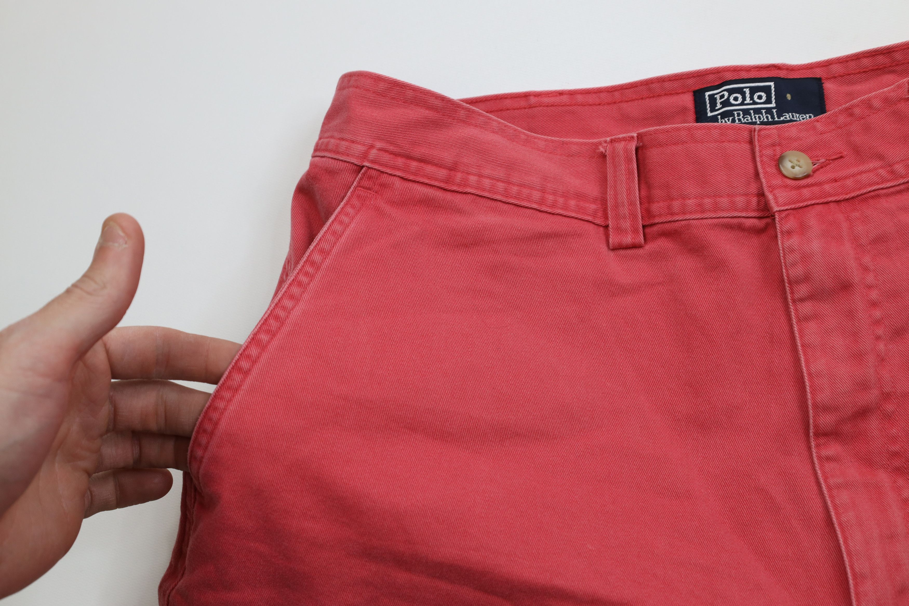 Ralph Lauren Vintage 90s Ralph Lauren Cargo Shorts Red Cotton Chinos Size US 34 / EU 50 - 5 Thumbnail