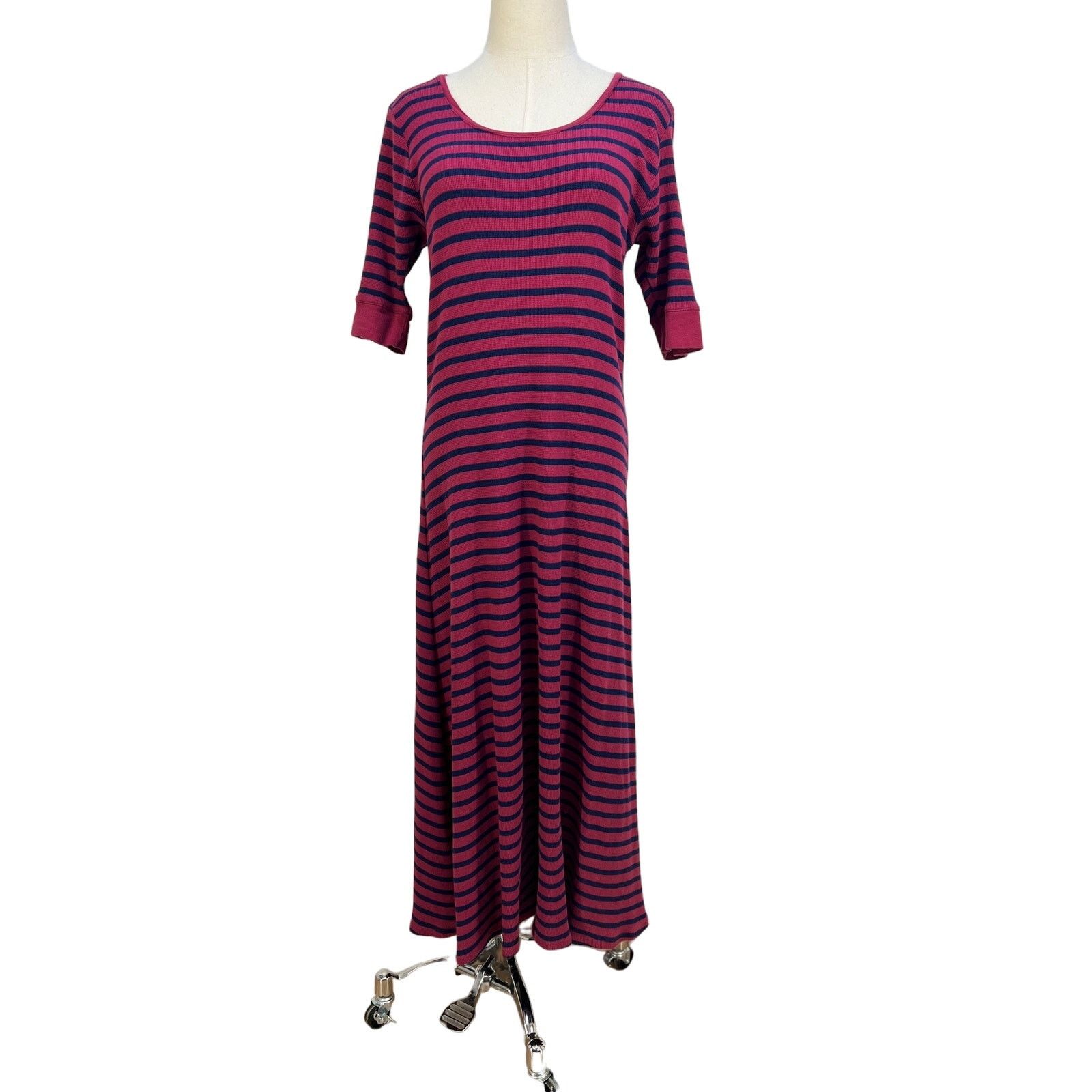 Lauren Ralph Lauren Lauren Ralph Lauren Stripe Waffle Knit Maxi Dress Red  Cotton | Grailed
