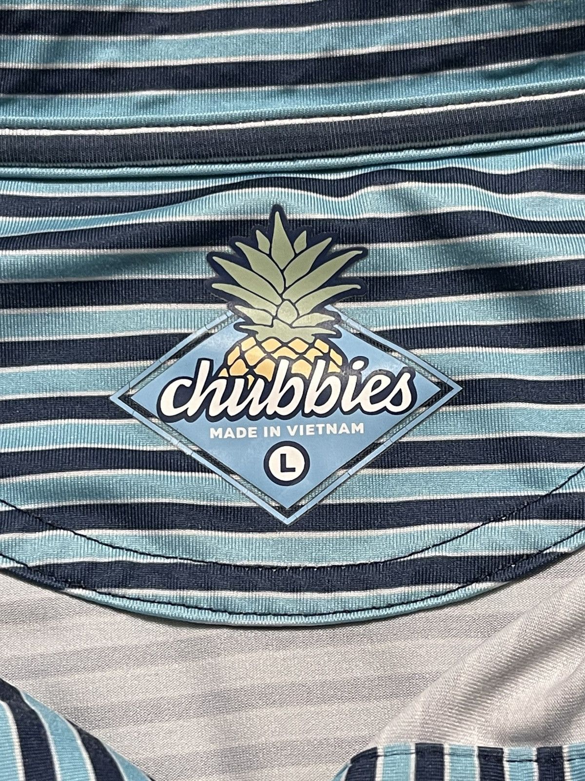 Chubbies Chubbies Men’s L Blue Striped Fired Up Stretched Polo Shirt Size US L / EU 52-54 / 3 - 8 Thumbnail