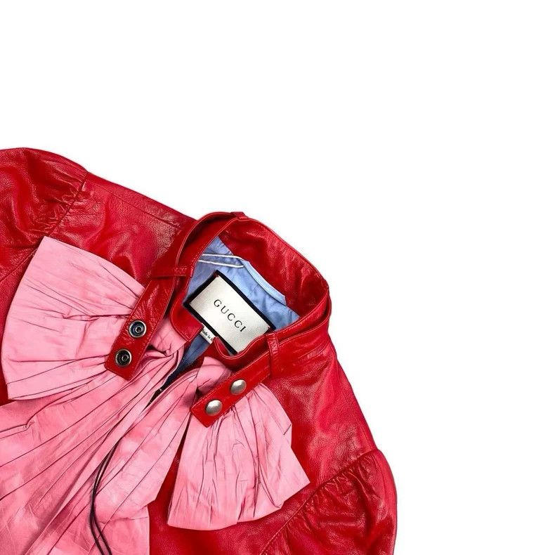 Gucci Gucci Bow red leather set Size S / US 4 / IT 40 - 3 Thumbnail