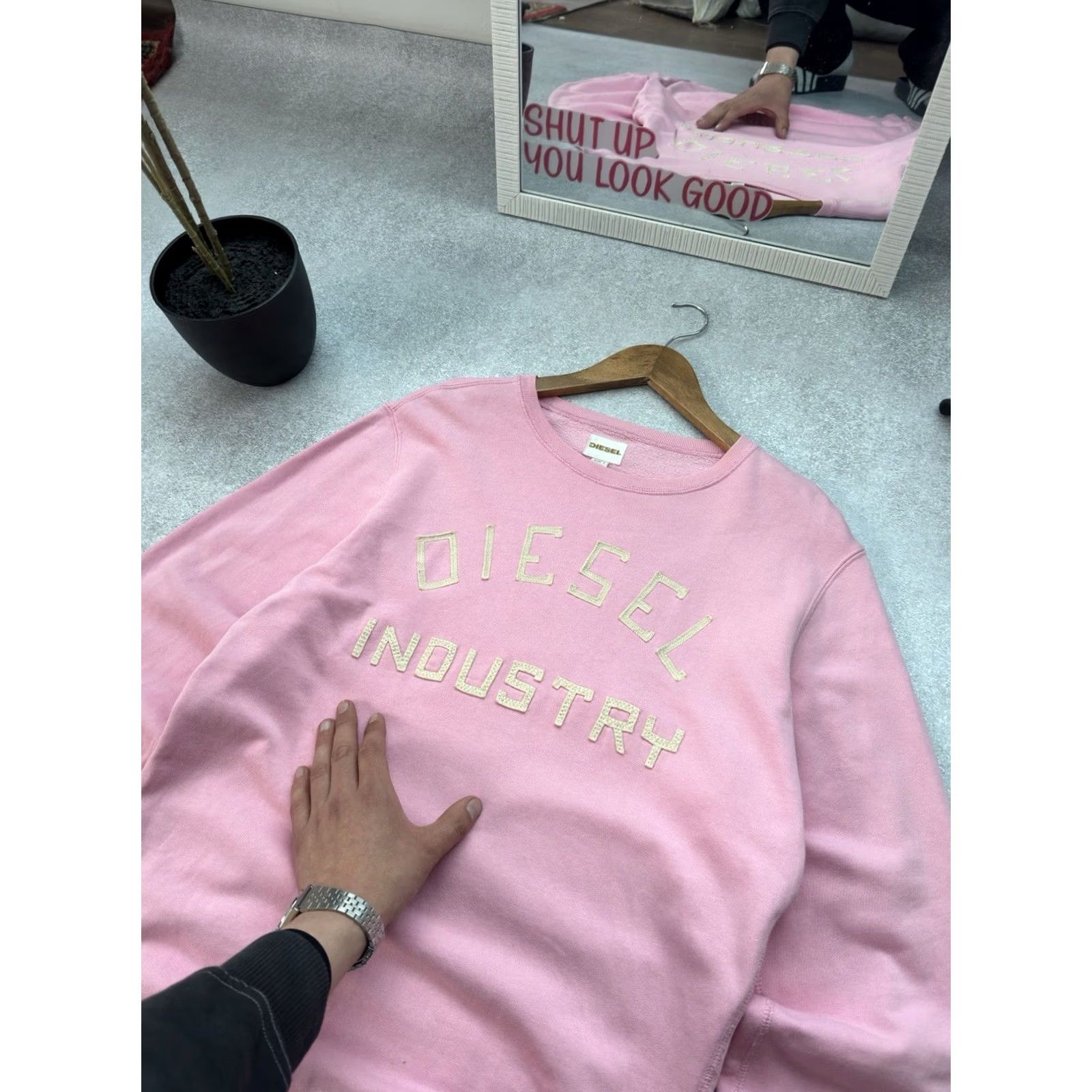 Diesel VINTAGE Diesel Sweatshirt Men L Pink Logo 90s Y2K Streetwear Designer Pullover Casual Size US L / EU 52-54 / 3 - 4 Thumbnail