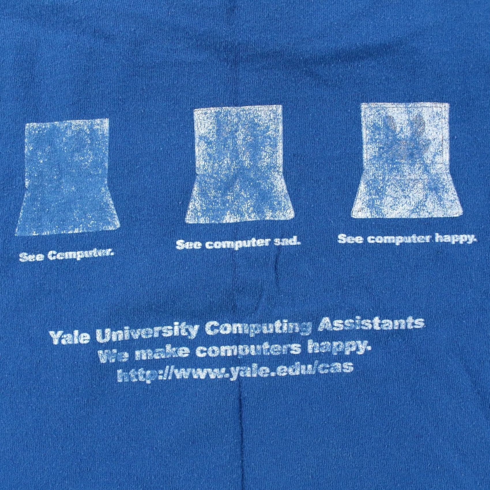 Fruit Of The Loom vtg Yale University Student Computer Services IT Services t-shirt LARGE y2k Size US L / EU 52-54 / 3 - 5 Thumbnail