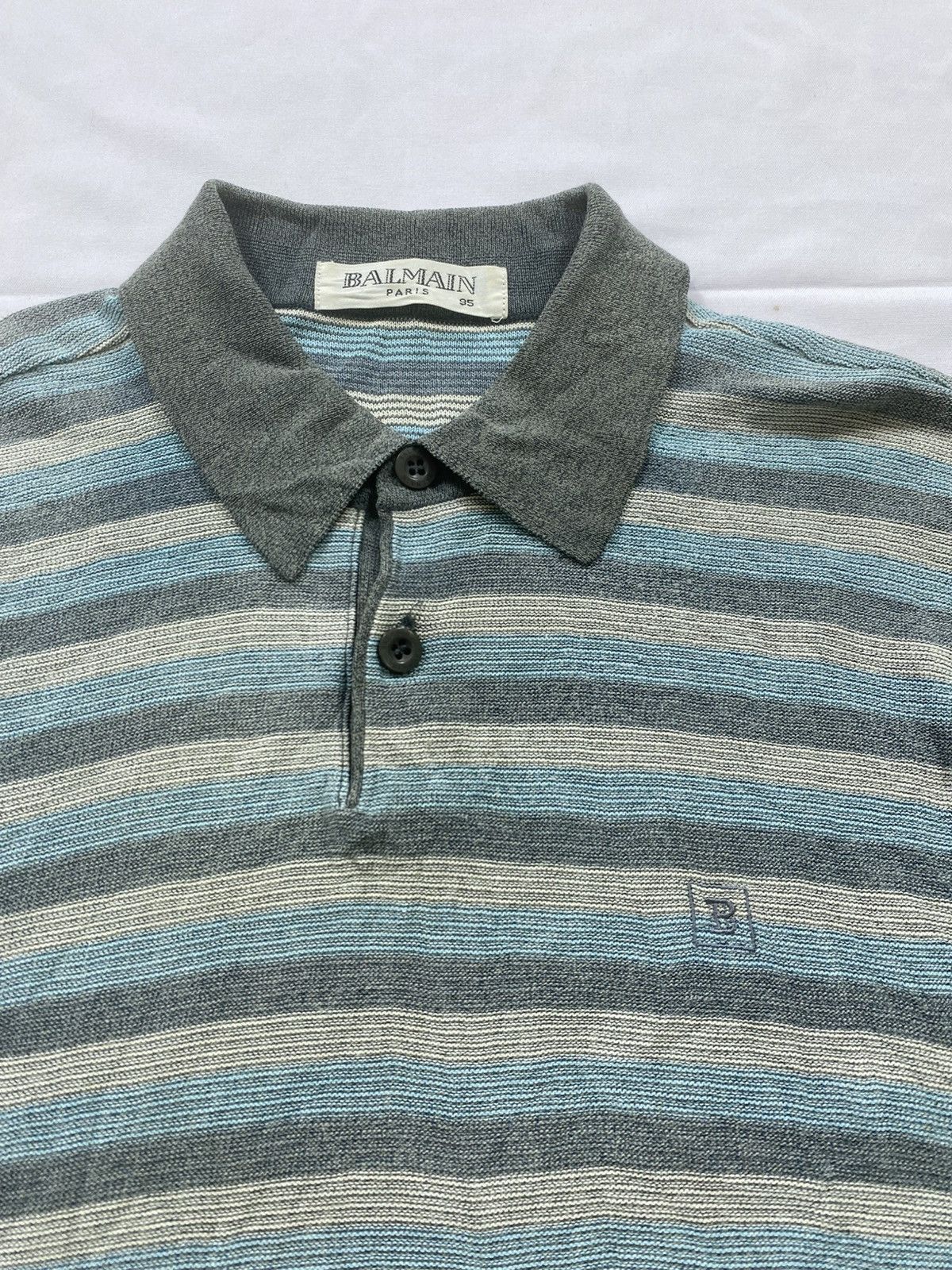 Balmain Rare Vintage 90s Balmain striped Ringer Shirt Size US M / EU 48-50 / 2 - 4 Thumbnail