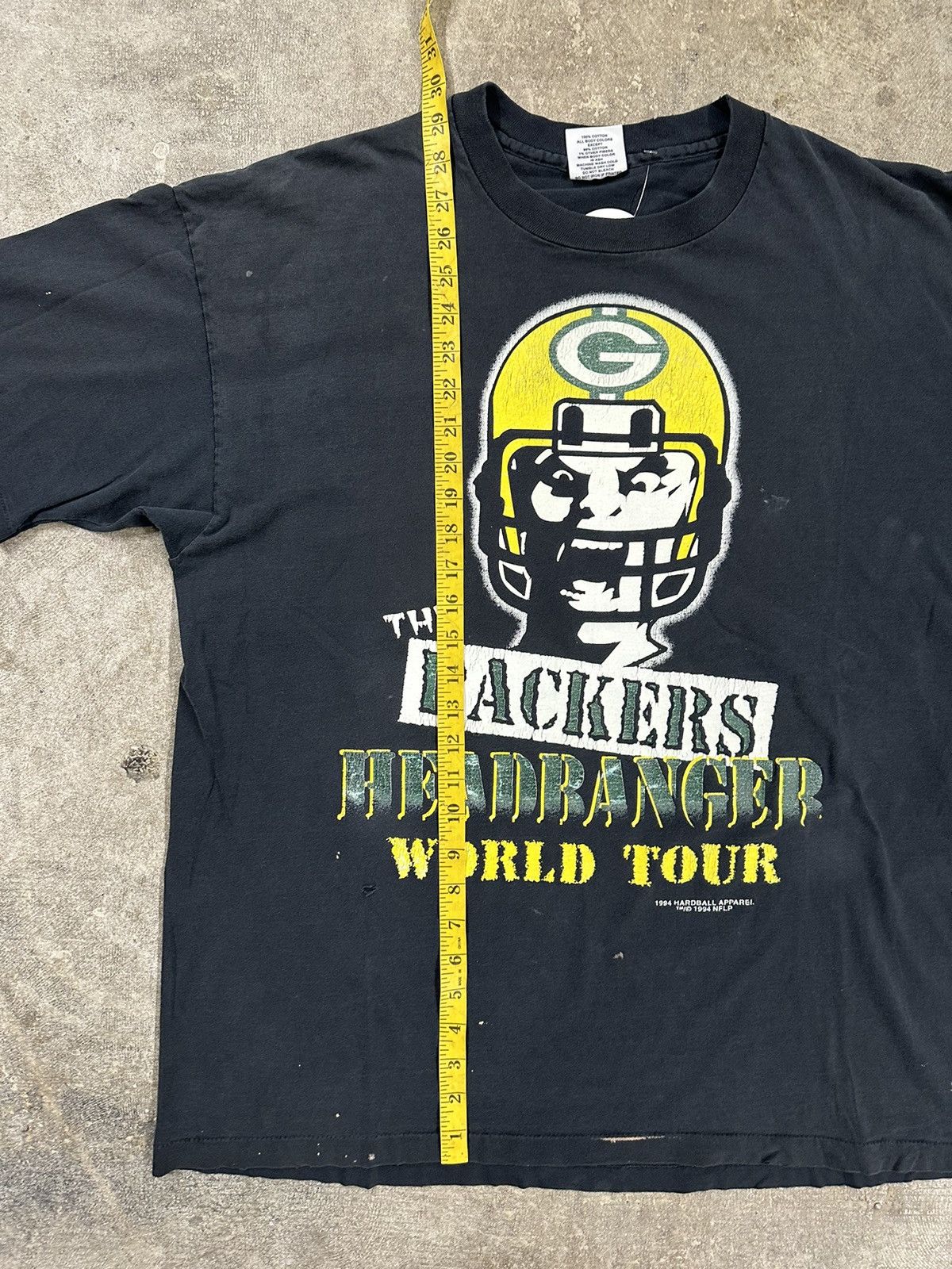 Vintage Vintage 90s Green Bay Packers Headbangers Tour T-Shirt Size US XL / EU 56 / 4 - 16 Thumbnail