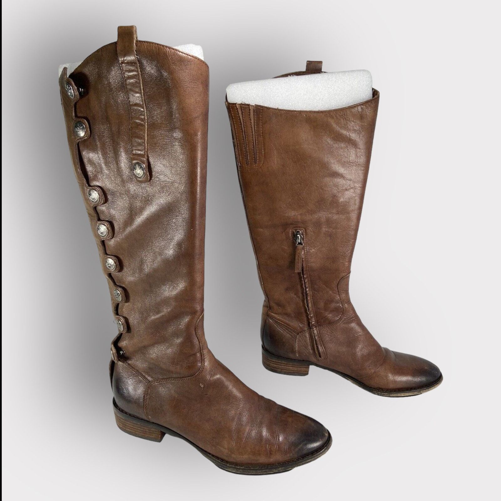 Nordstrom Sam Edelman | Phallon Brown Vintage Snap Button Boots | 6.5 Size US 6.5 / IT 36.5 - 1 Thumbnail