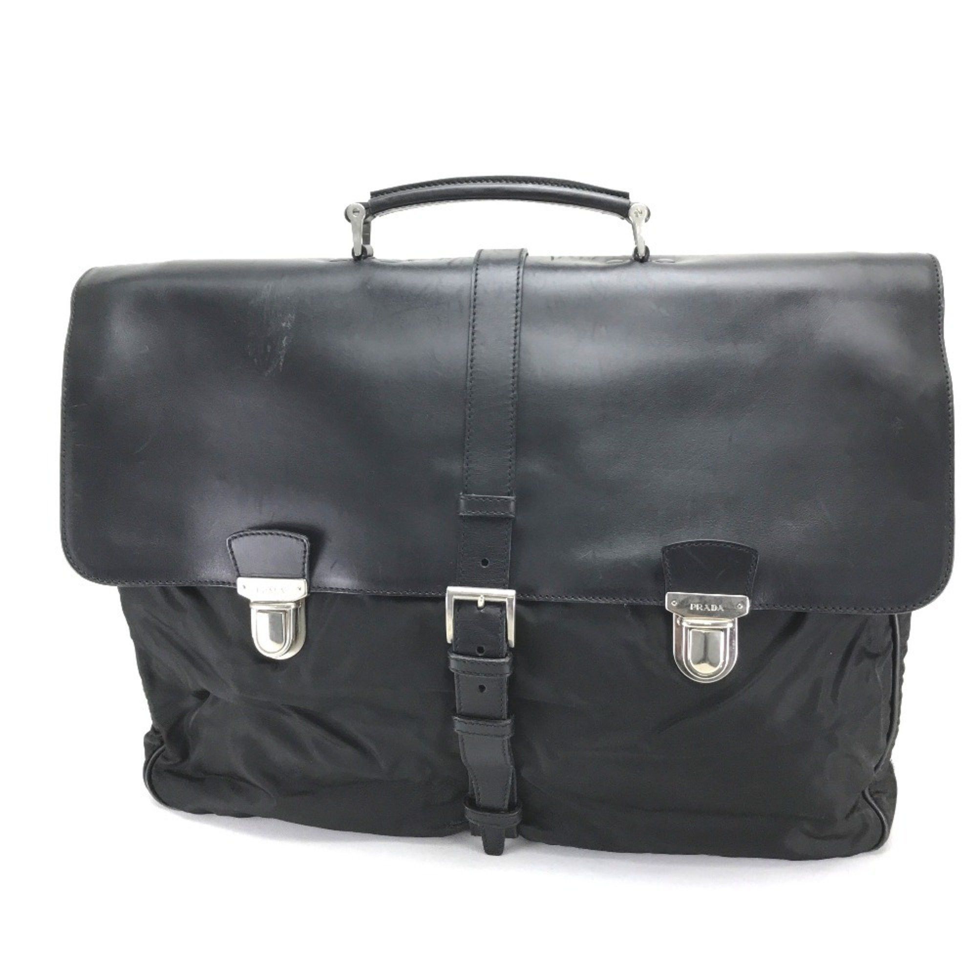 Prada PRADA V122 Bag Handbag Nylon Leather Men's Black Size ONE SIZE - 1 Thumbnail