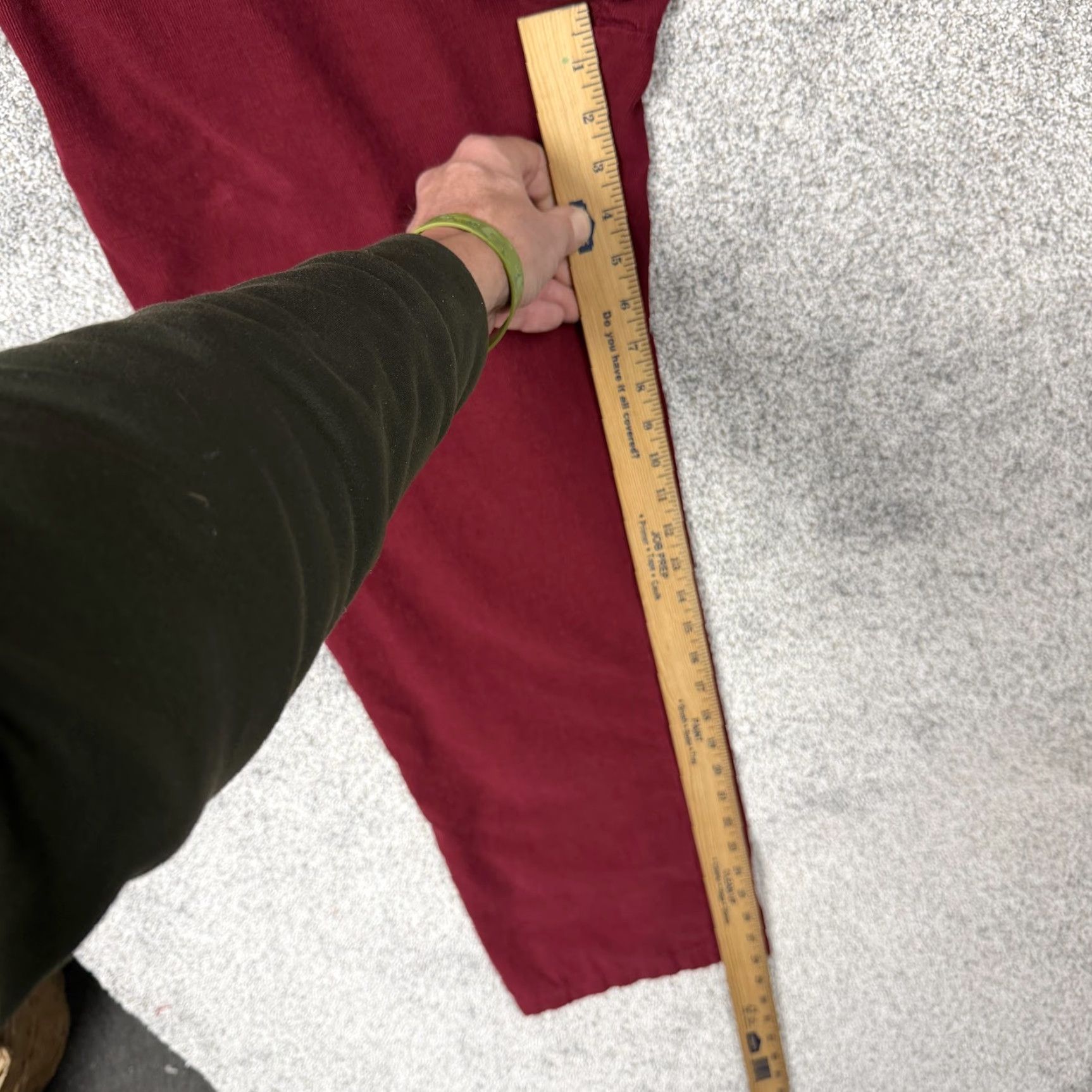 Vintage Country Store Pants Women S Maroon Red Corduroy Elastic Waist Relaxed Straight Leg Size 28" / US 6 / IT 42 - 4 Thumbnail