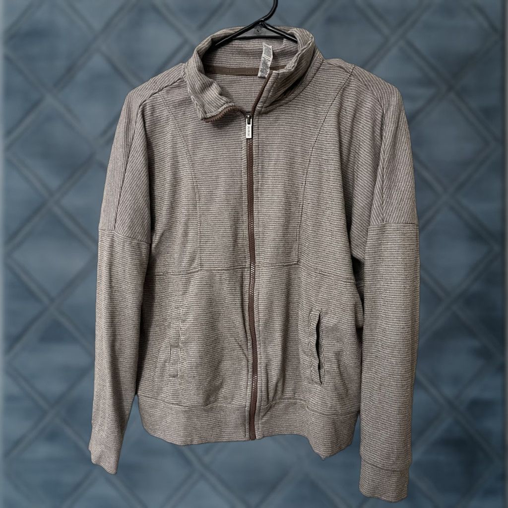 Vintage RBX Jacket Women M Striped Brown Full Zip Lightweight Activewear Casual Size M / US 6-8 / IT 42-44 - 1 Thumbnail