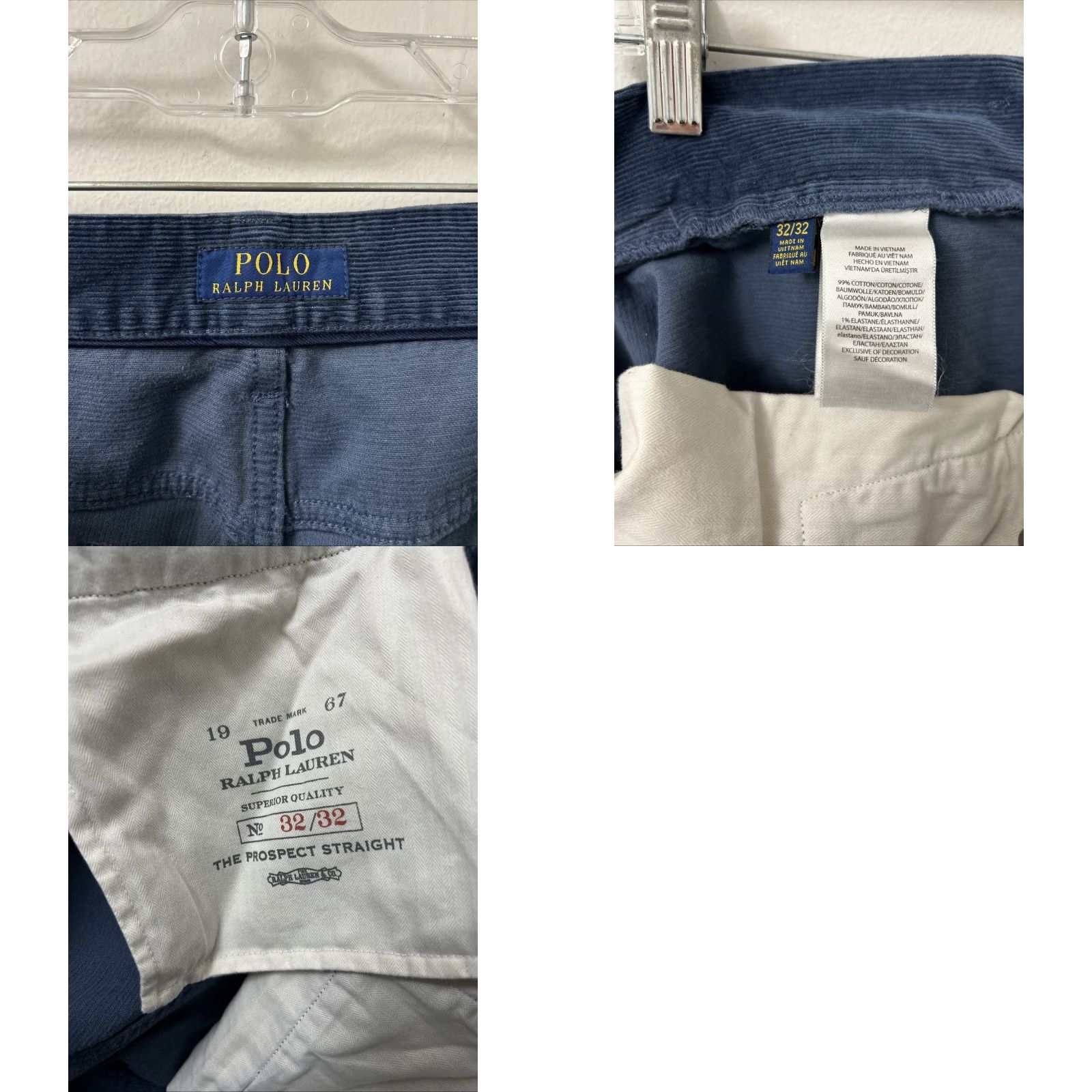 Polo Ralph Lauren Polo Ralph Lauren Corduroy Pants Mens Size 32x32 Blue Prospect Straight Trousers Size US XS / EU 42 / 0 - 9 Thumbnail
