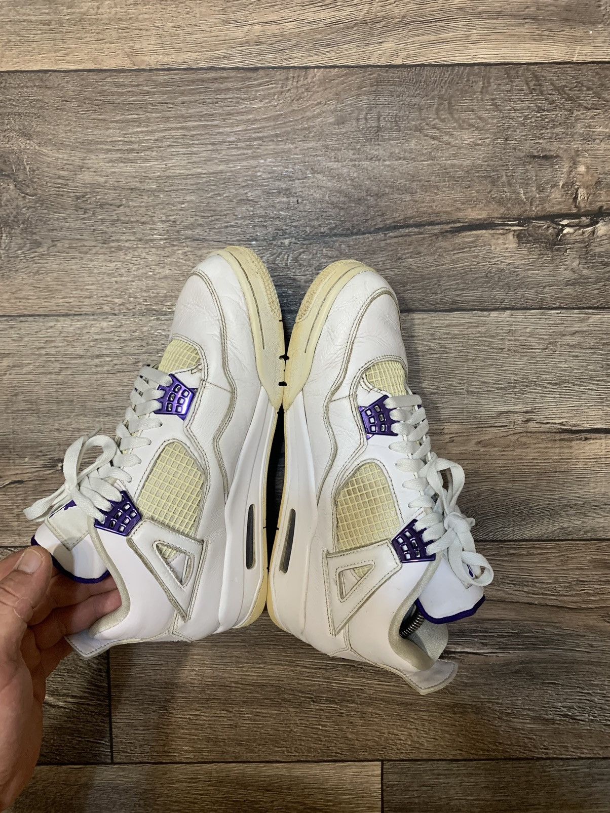 Jordan Brand × Nike Nike Air Jordan 4 Retro Purple Metallic White Size US10 Size US 10 / EU 43 - 8 Thumbnail