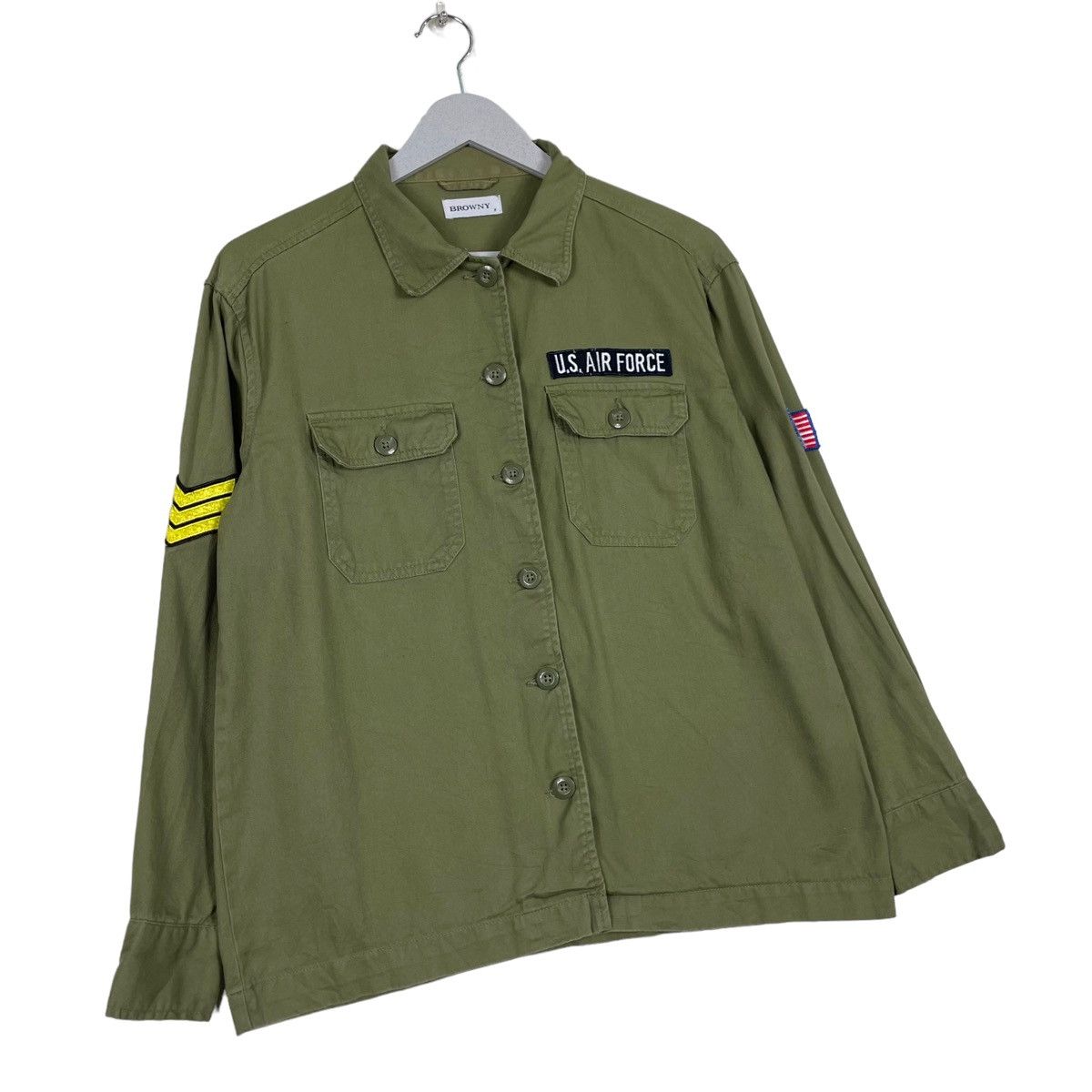 Hysteric Glamour × Japanese Brand 💥BROWNY US ARMY BUTTON SHIRT Size US S / EU 44-46 / 1 - 3 Thumbnail