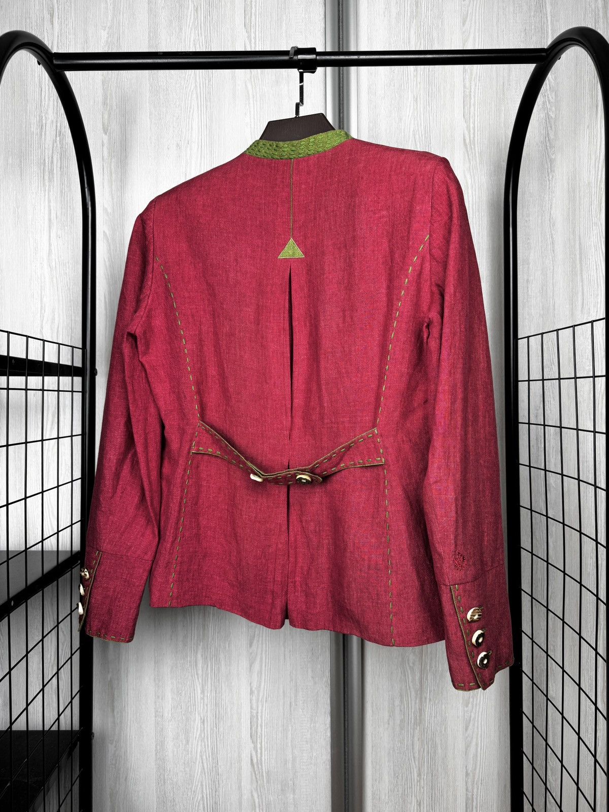 Other Habsburg Antoinette Red Linen Traditional blazer jacket 42 Size L / US 10 / IT 46 - 8 Thumbnail