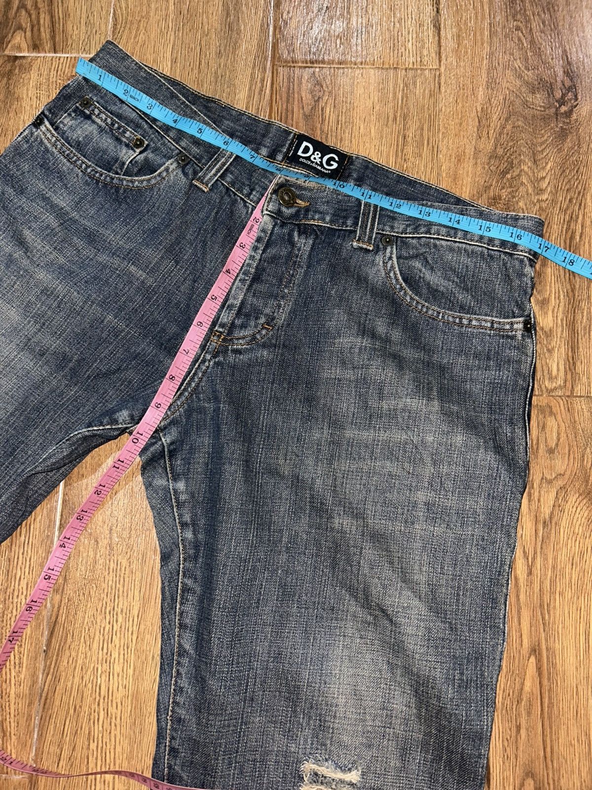 Tornado Mart Dolce & Gabbana D&G Distressed Flared Denim Jeans Size 34" / US 12 / IT 48 - 20 Thumbnail