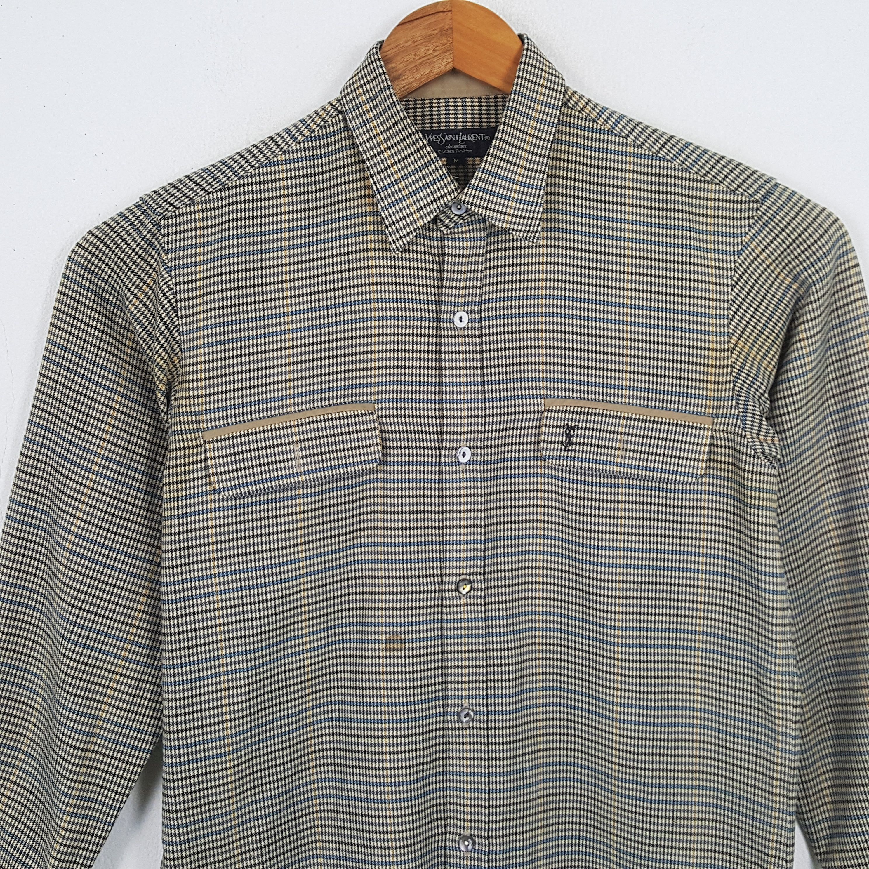 Vintage × Yves Saint Laurent Vintage YVES SAINT LAURENT Italian Fashion Brand Shirts Size US M / EU 48-50 / 2 - 2 Thumbnail