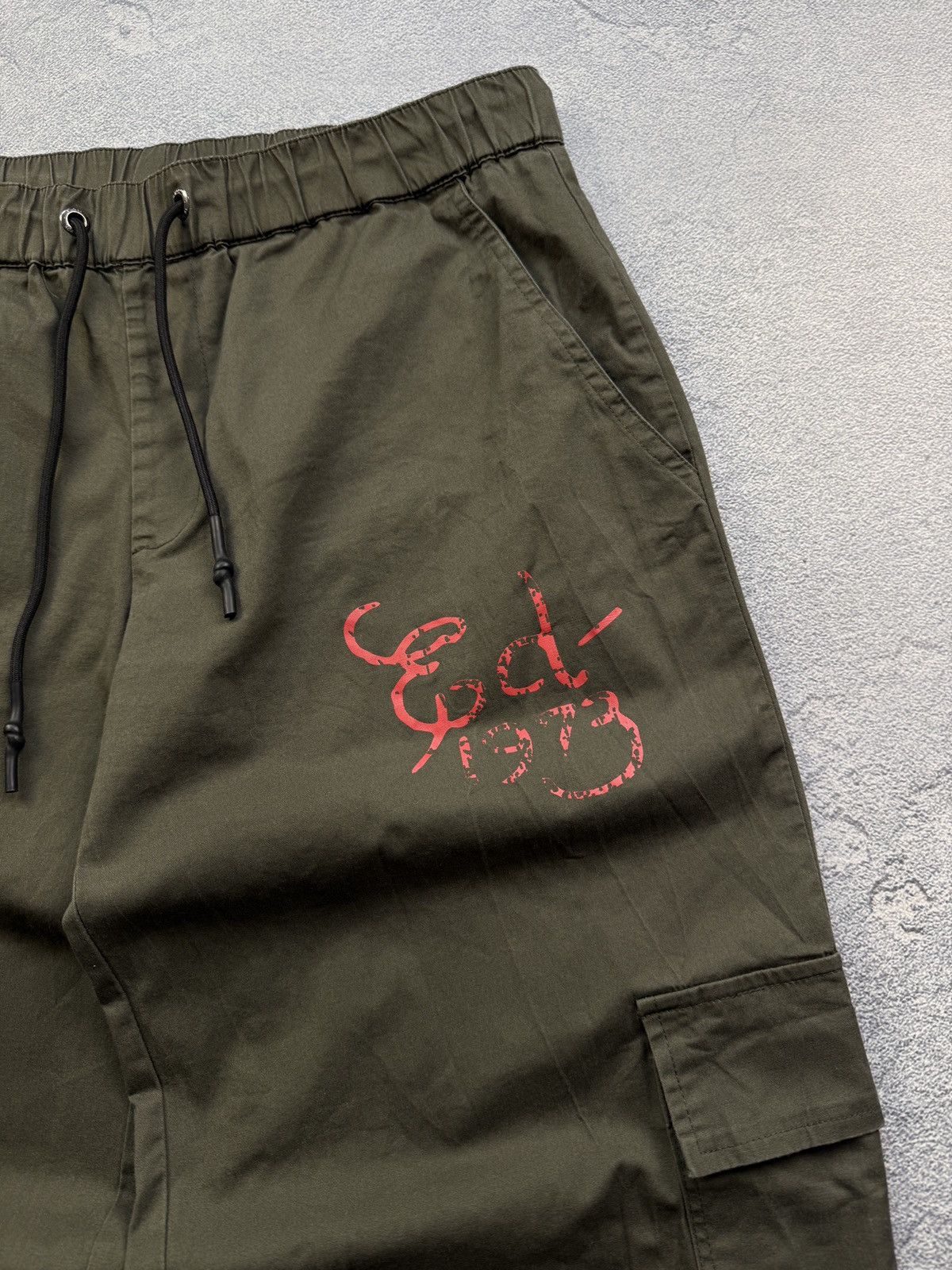 Ed Hardy Ed Hardy Pants Olive Logo Wide Leg Cargo Baggy Drill Size US 32 / EU 48 - 5 Thumbnail
