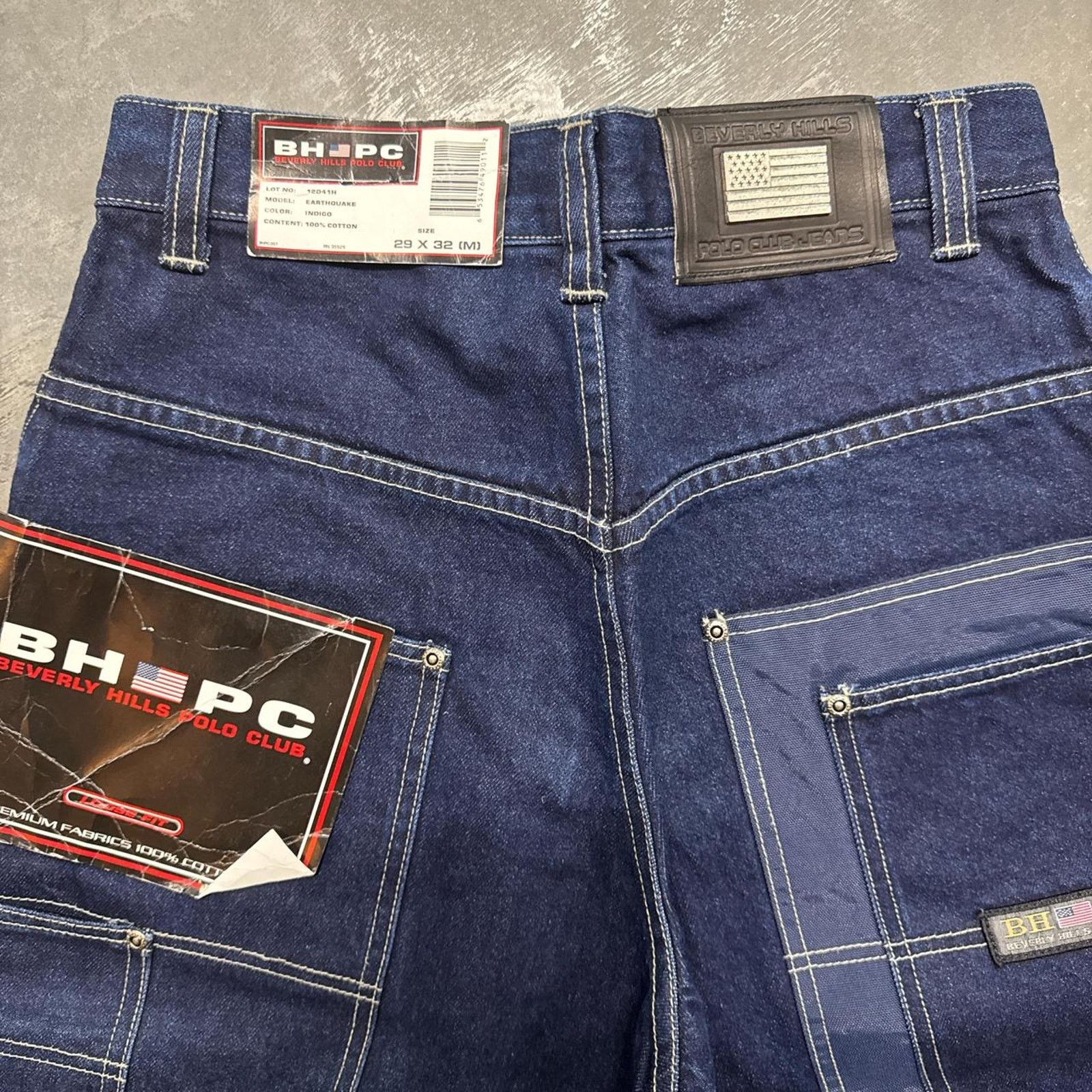 Vintage Vintage Y2K Beverly Hills Polo Club Cargo Baggy Denim Jeans Size US 29 - 3 Thumbnail