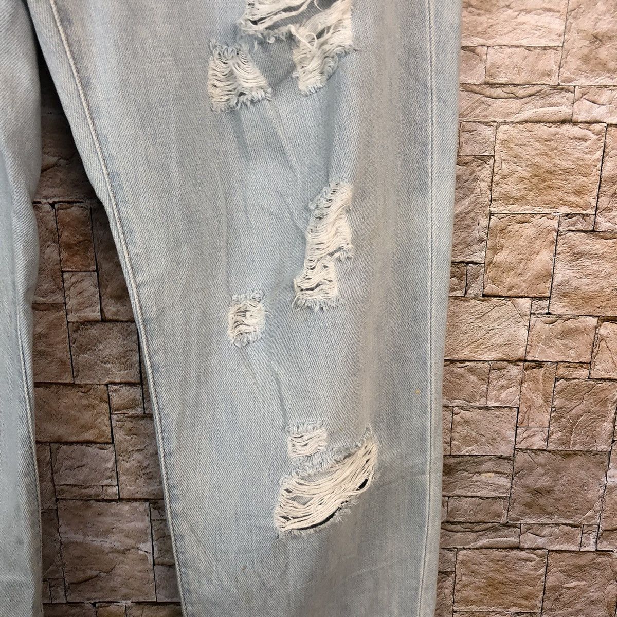 Japanese Brand Forever 21 Blue ripped Distressed Denim Pants #A1004 Size 33" - 12 Thumbnail