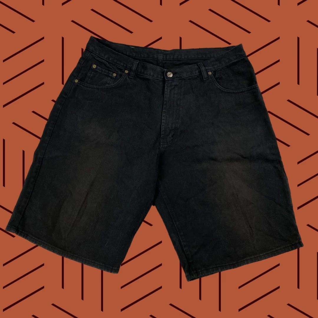 Vintage Vintage Erwin Black Denim Jean Shorts Men’s Baggy Wide Leg Skate Grunge 40 Waist 1990s Size US 40 / EU 56 - 1 Thumbnail