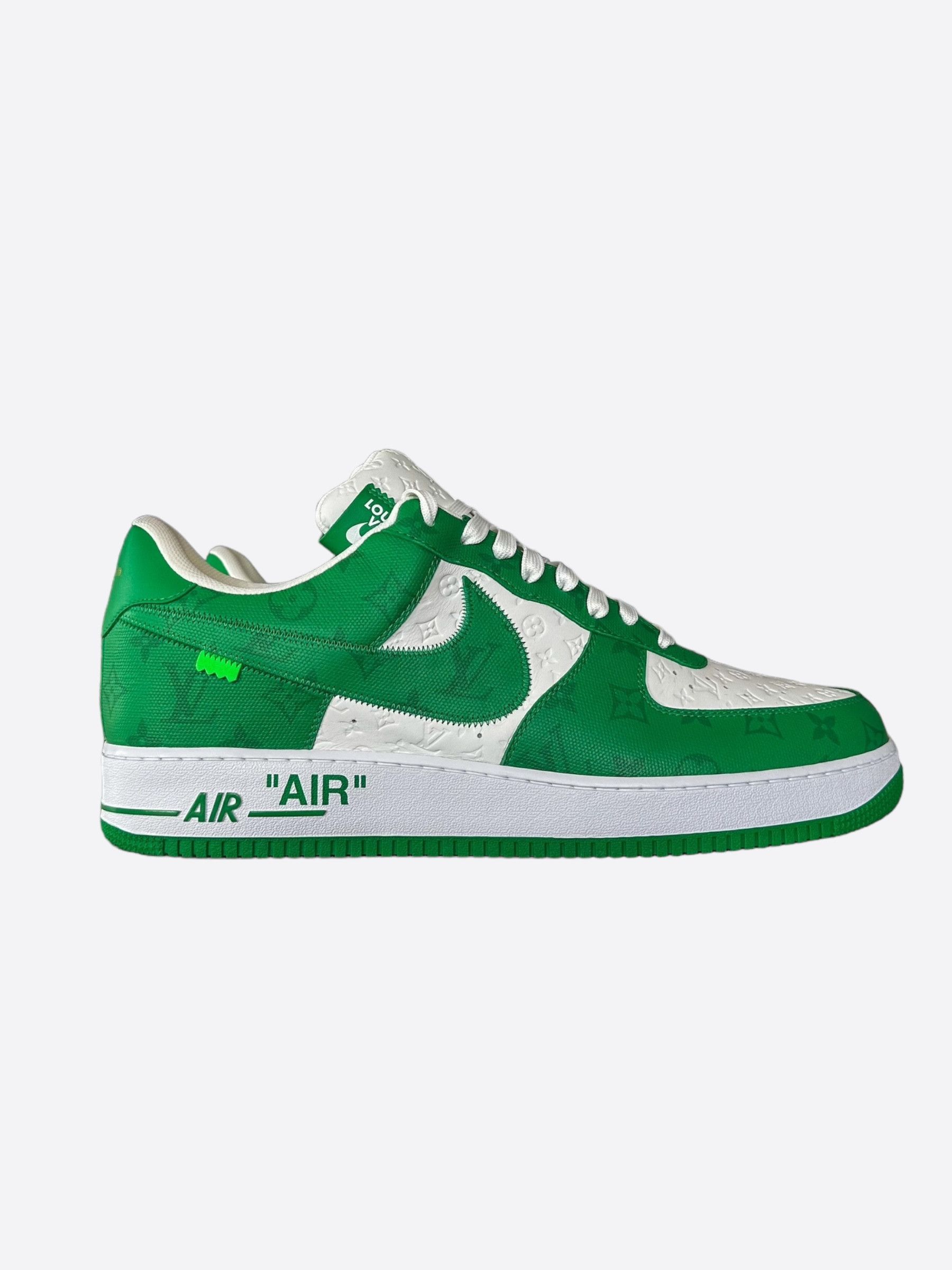 Louis Vuitton × Nike Louis Vuitton Nike Green & White Monogram Air Force 1 Size US 15 / EU 48 - 1 Thumbnail