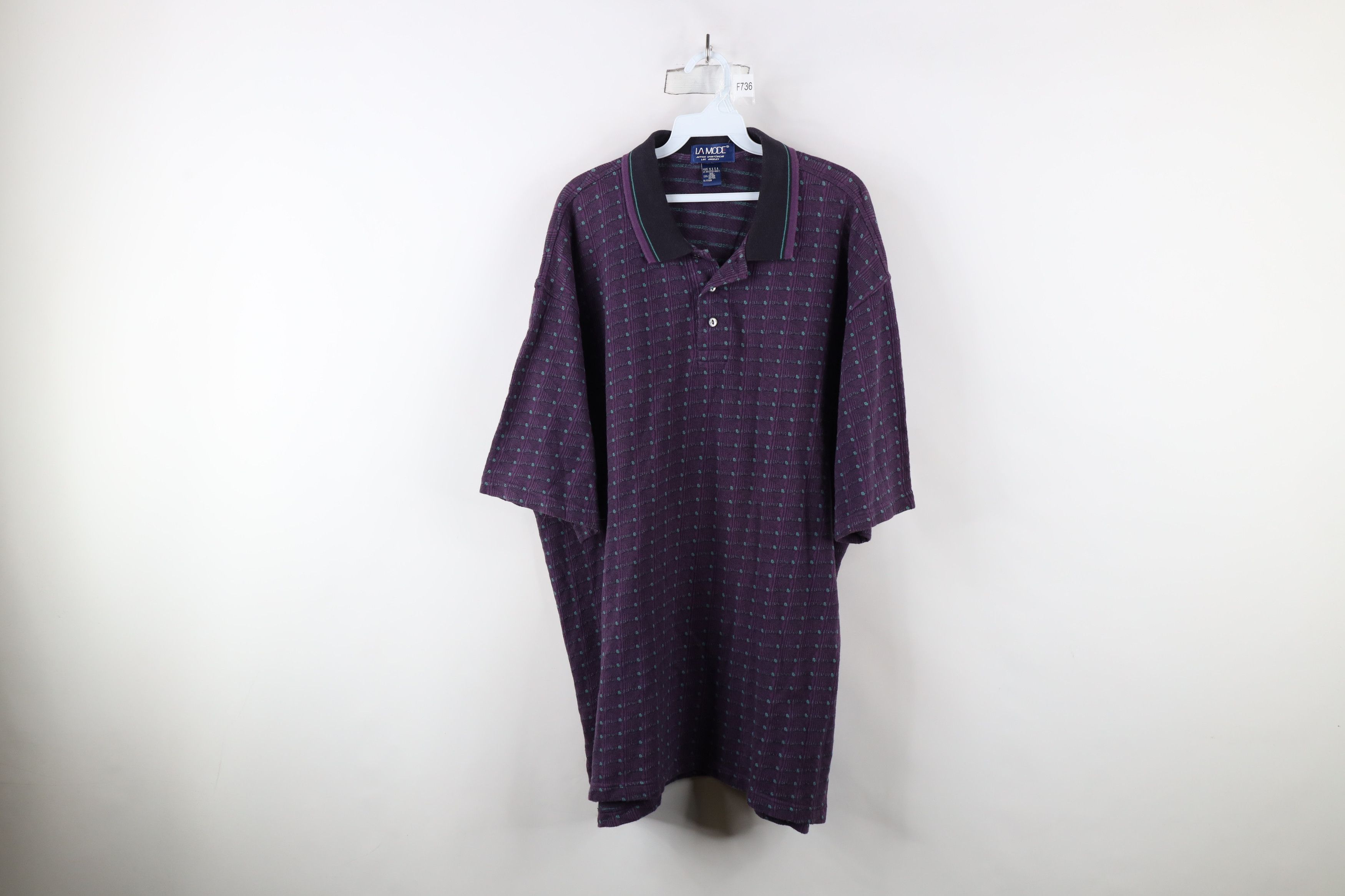 Vintage Vintage 90s Streetwear Geometric Short Sleeve Polo Shirt USA Size US XXL / EU 58 / 5 - 1 Thumbnail