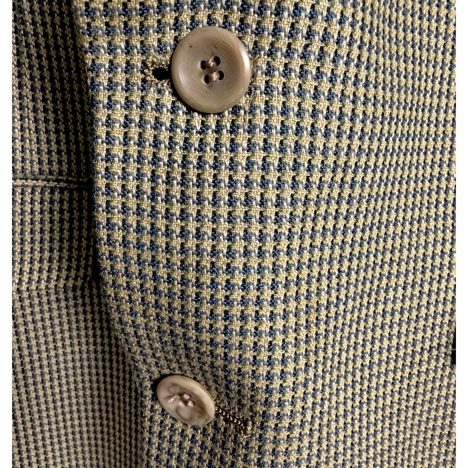 Pierre Cardin Vtg Pierre Cardin Brown & Green Houndstooth Men's Blazer 44R Size 44R - 7 Thumbnail