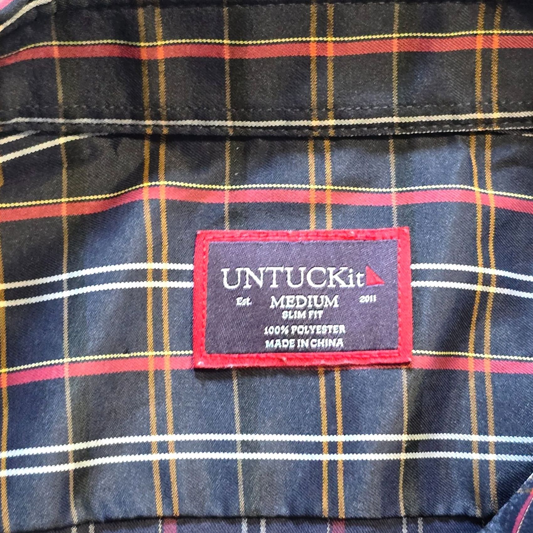 UNTUCKit UNTUCKit Shirt Mens 2XL Blue Plaid Button-Down Classic Career Office Casual Performance Size US XXL / EU 58 / 5 - 3 Thumbnail