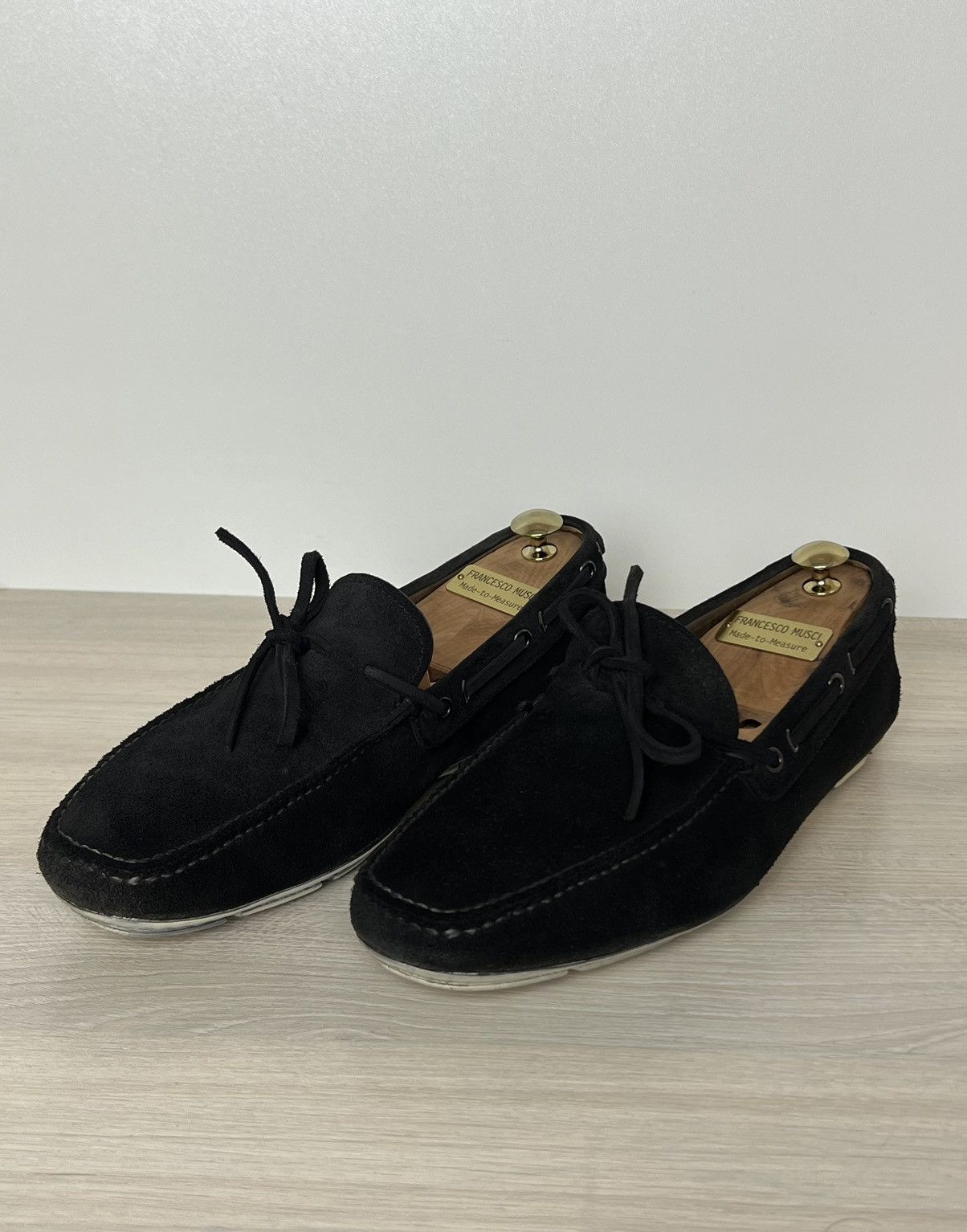 Prada Prada Black Suede Driving Loafers with Laces – Size 9,5 Size US 9.5 / EU 42-43 - 1 Thumbnail