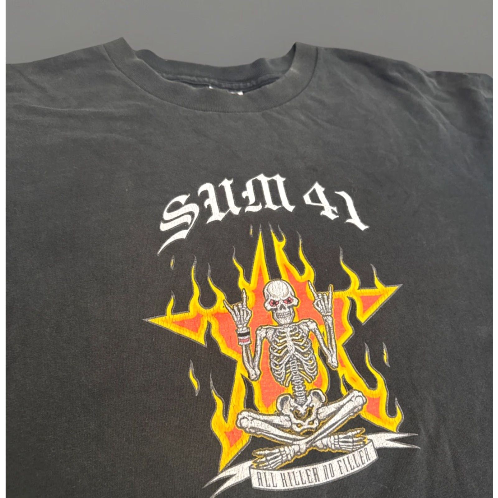 Fruit Of The Loom VINTAGE Sum 41 All Killer No Filler T-Shirt Rock Pop Punk Emo Grunge Y2K XL Black Mens Size US XL / EU 56 / 4 - 3 Thumbnail