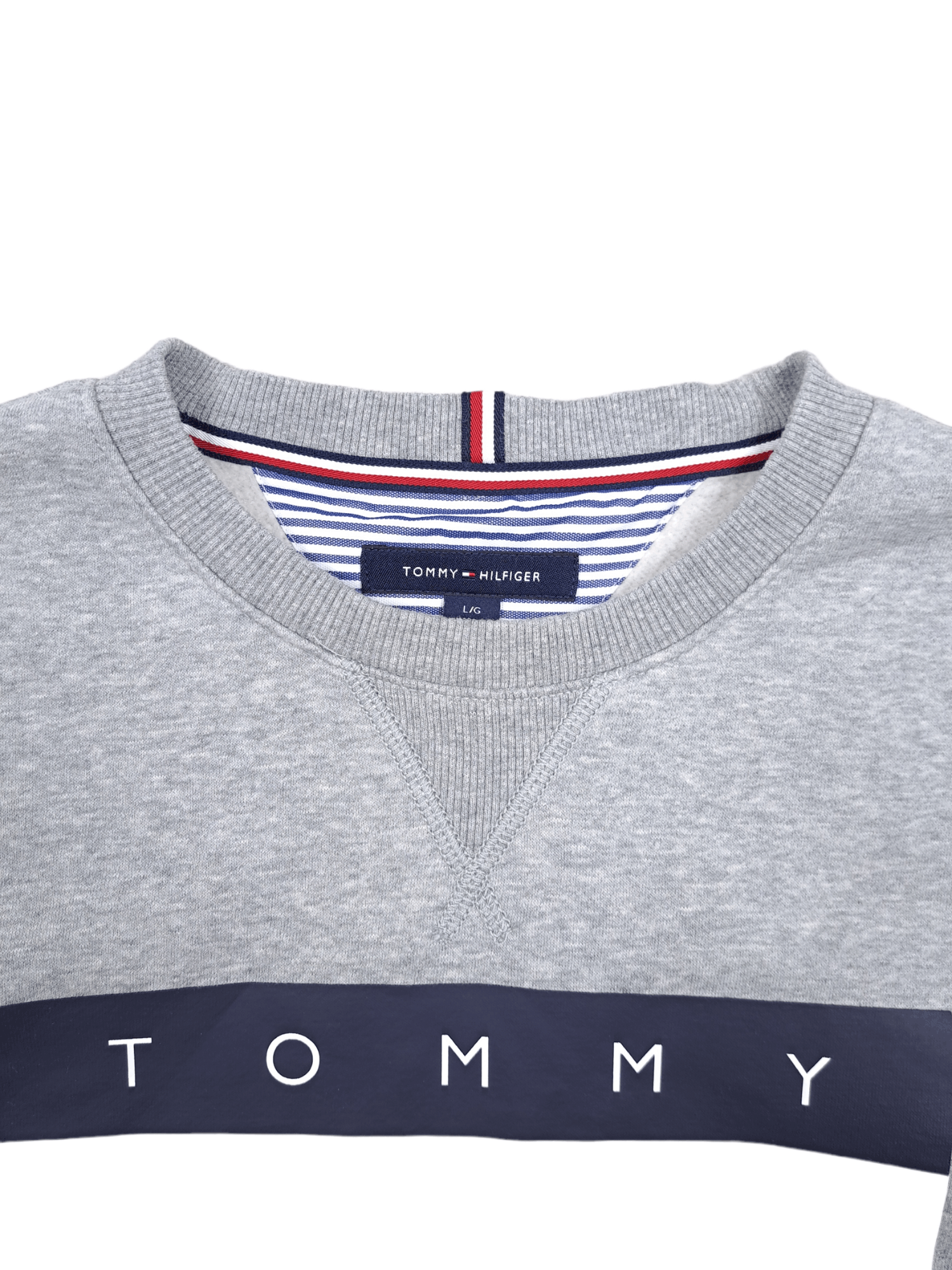 Designer × Tommy Hilfiger 💎 TOMMY HILFIGER SWEATSHIRT BIG LOGO SPELL OUT Size US L / EU 52-54 / 3 - 4 Thumbnail