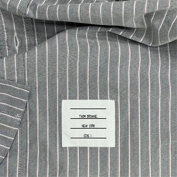 Thom Browne Thom Browne Gray Striped Long Sleeve Shirt -2507 Size US S / EU 44-46 / 1 - 4 Thumbnail