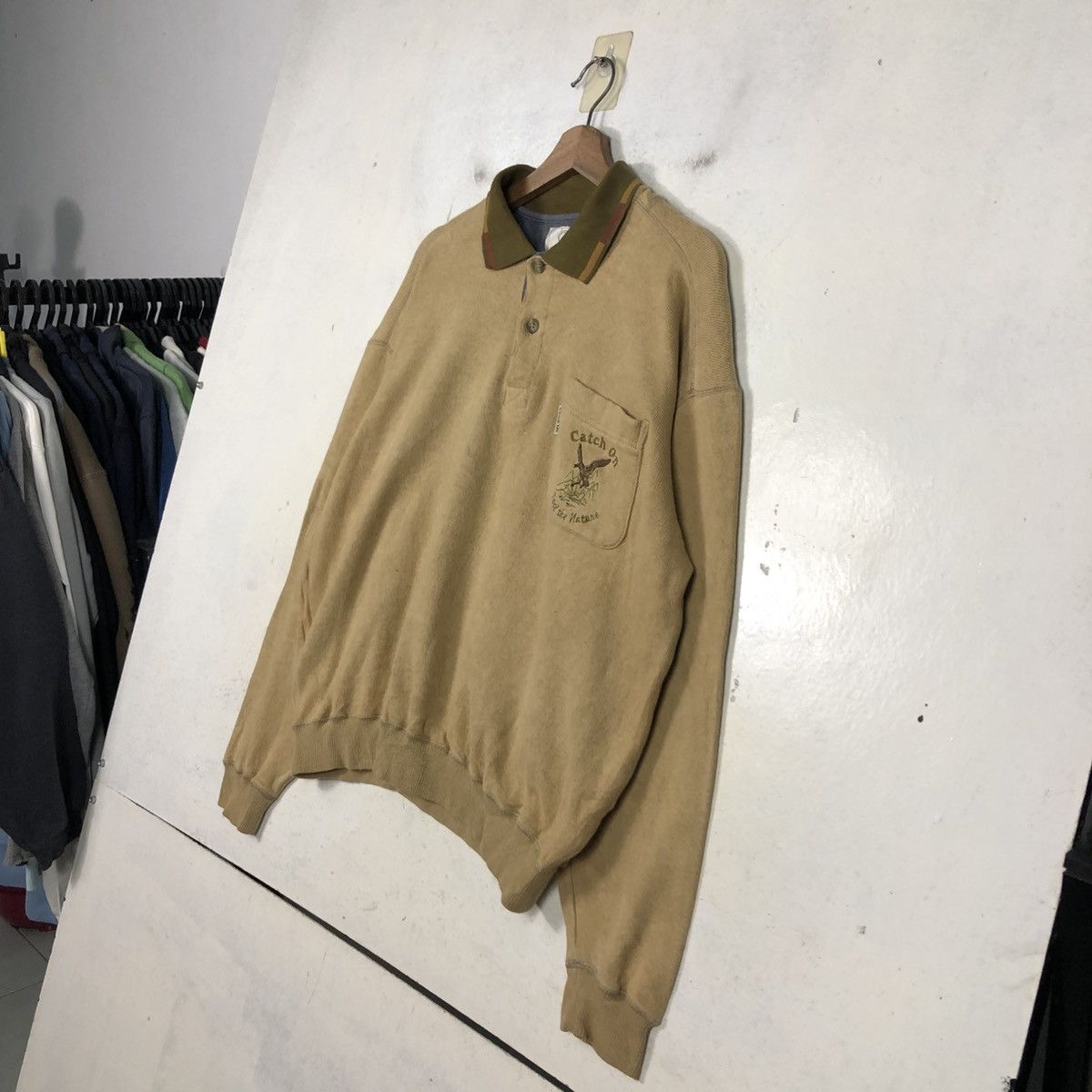 Japanese Brand 📌Vintage Sweatshirt Collar Catch On Single Pocket Size US L / EU 52-54 / 3 - 4 Thumbnail
