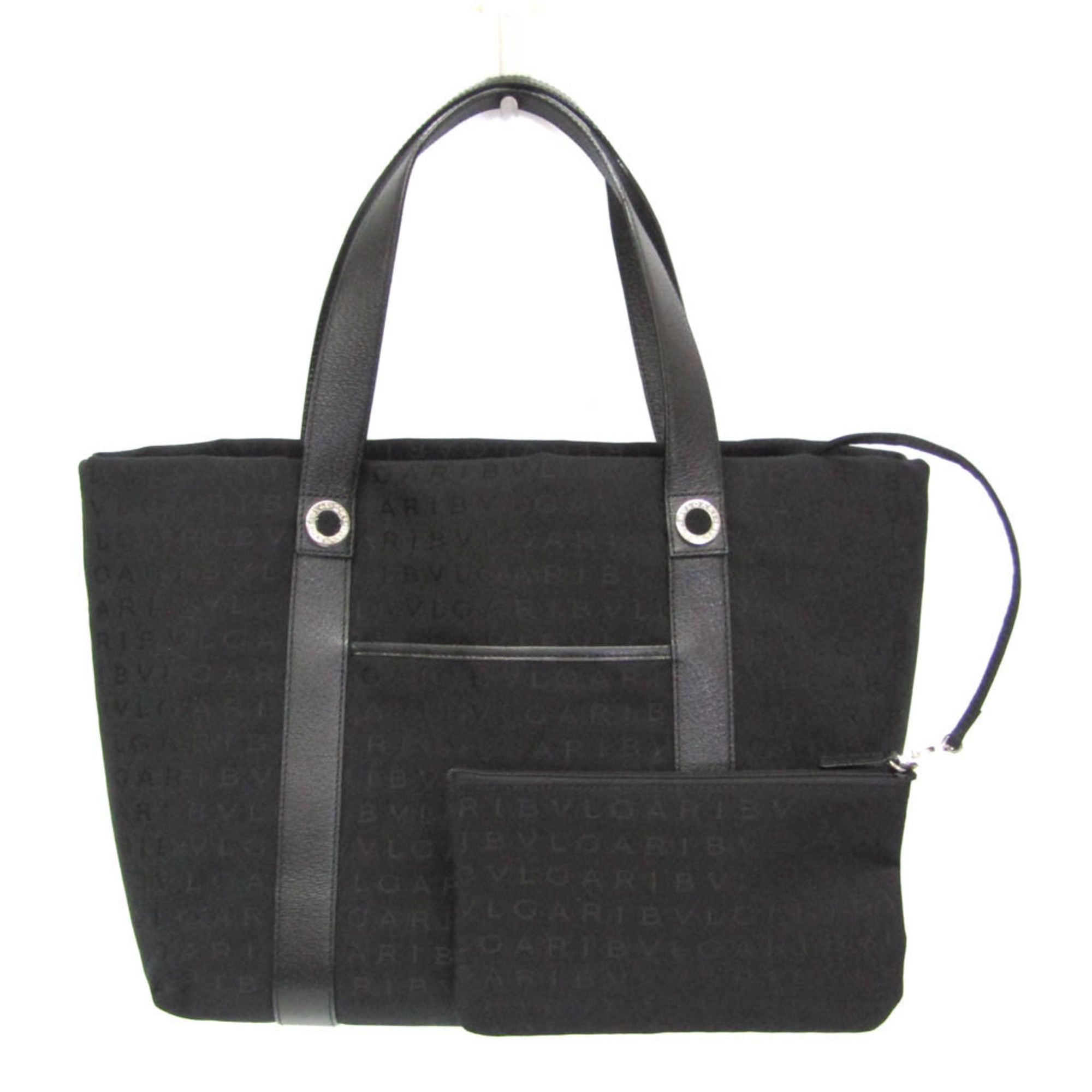 Bvlgari Bvlgari Logomania Women's Canvas,Leather Handbag Black Size ONE SIZE - 1 Thumbnail