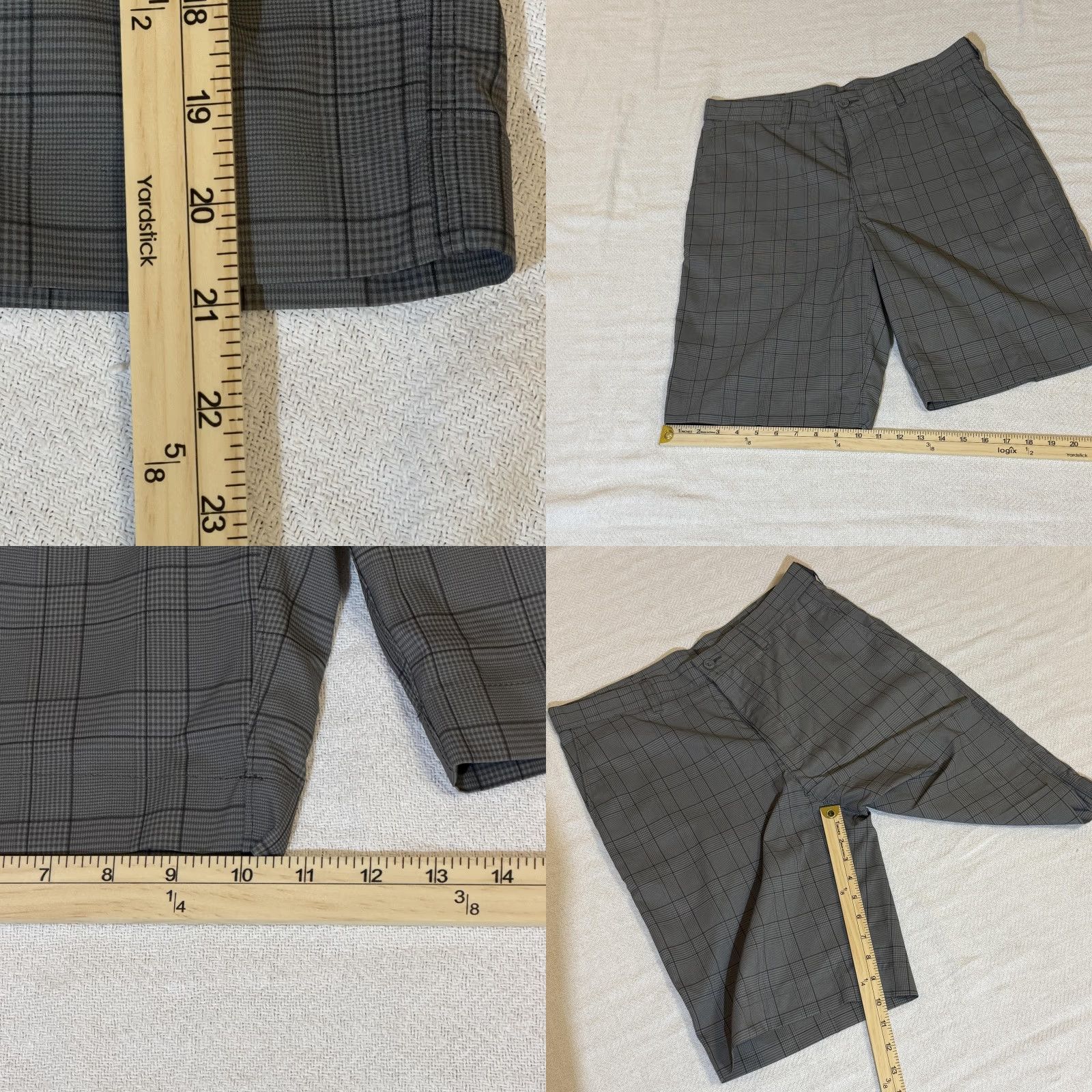 PGA Tour PGA TOUR Golf Shorts Mens 32 Gray Plaid Stretch Performance Flat Front Casual Shirt Size US 32 / EU 48 - 8 Thumbnail